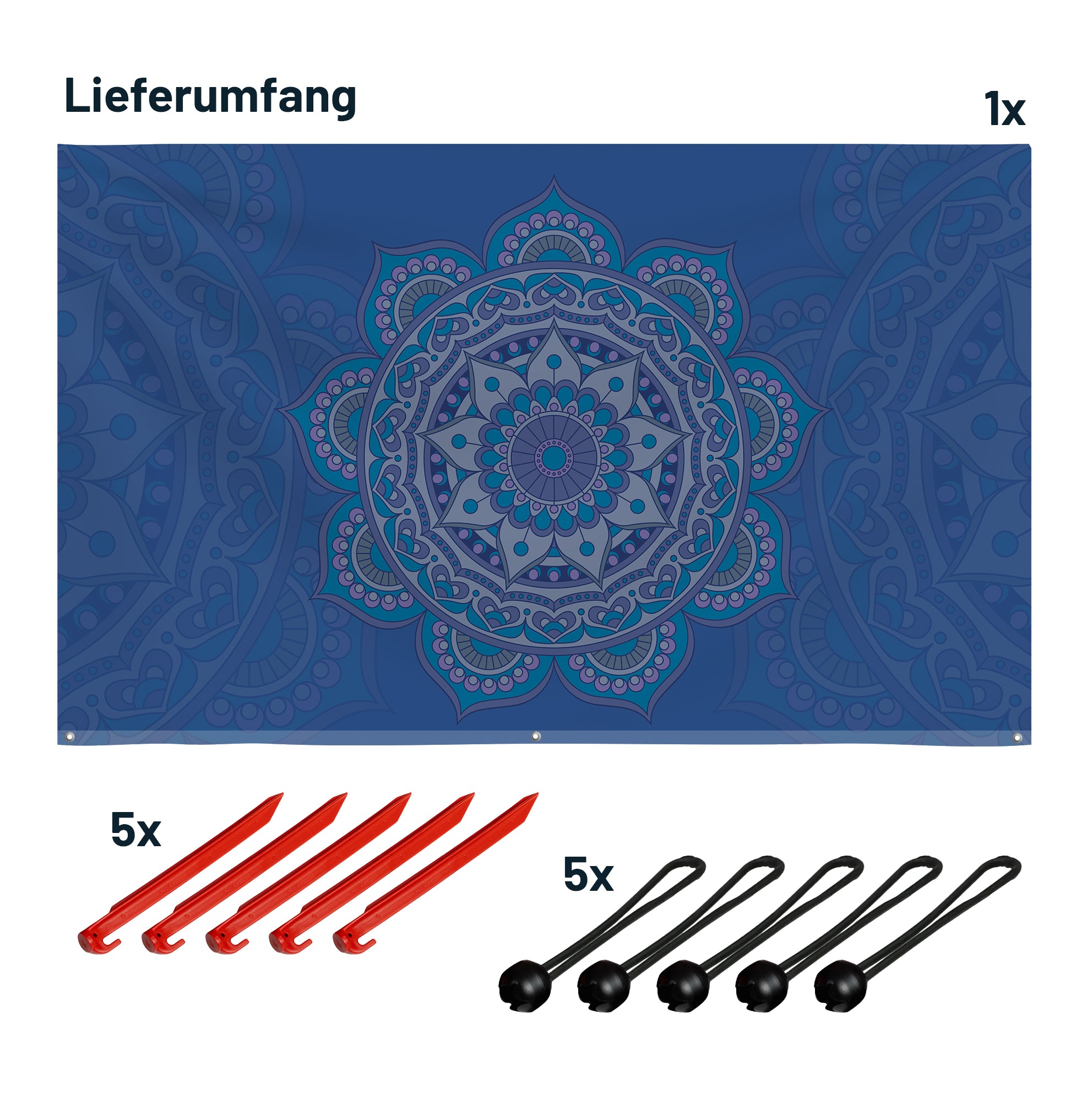 Textile sun sail MANDALA 2 200cm high