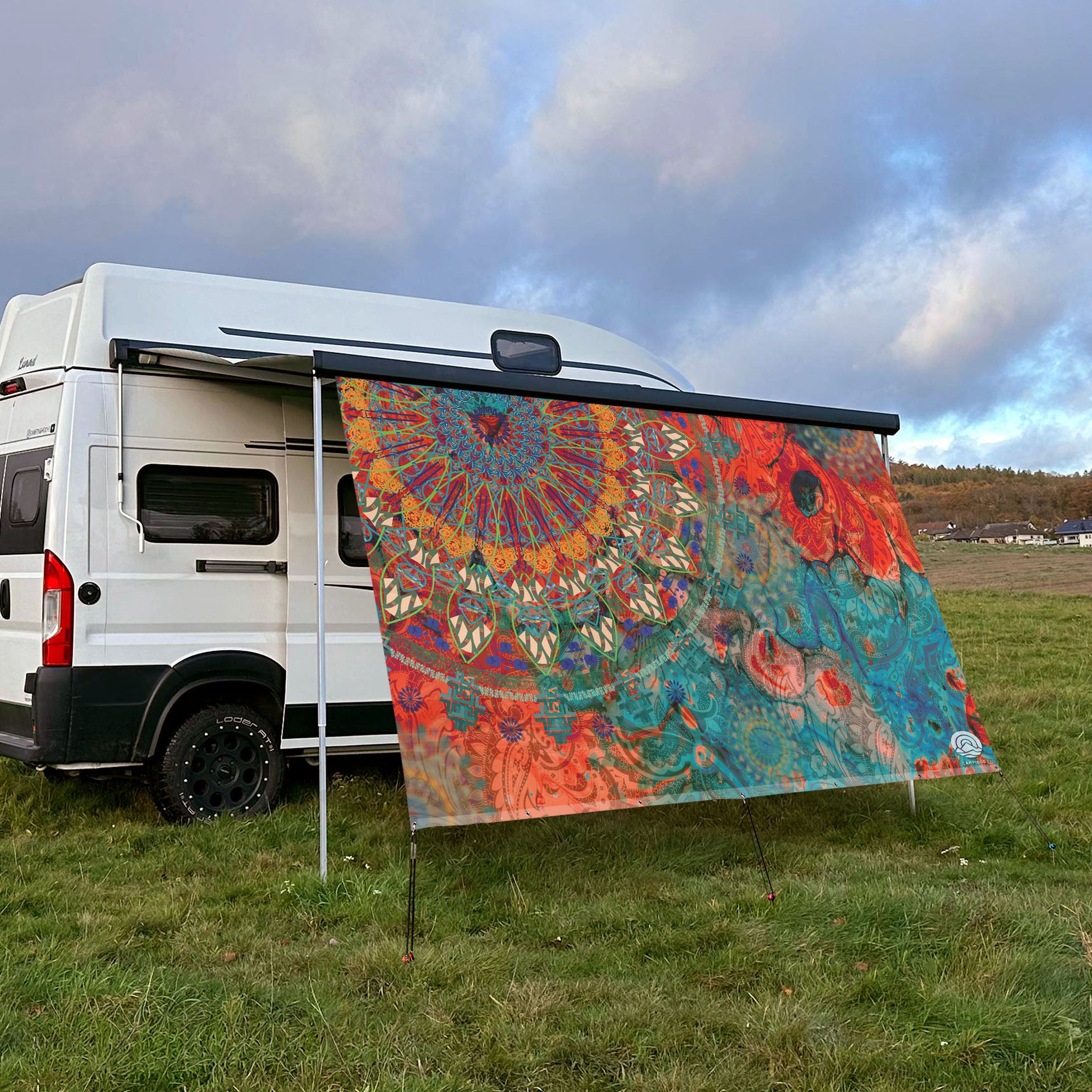 Textile sun sail MANDALA 4 200cm high