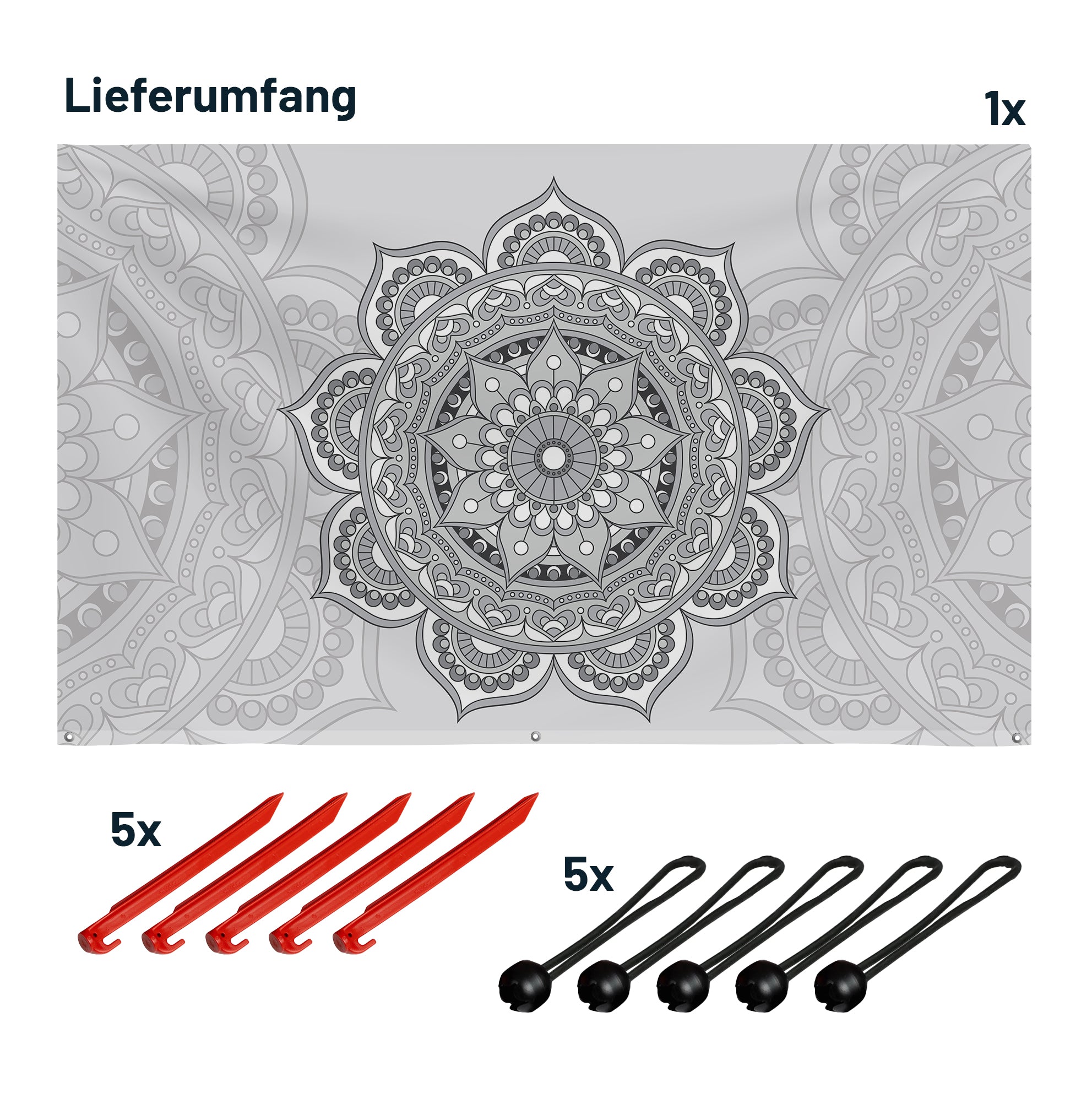 Sonnensegel MANDALA Grau