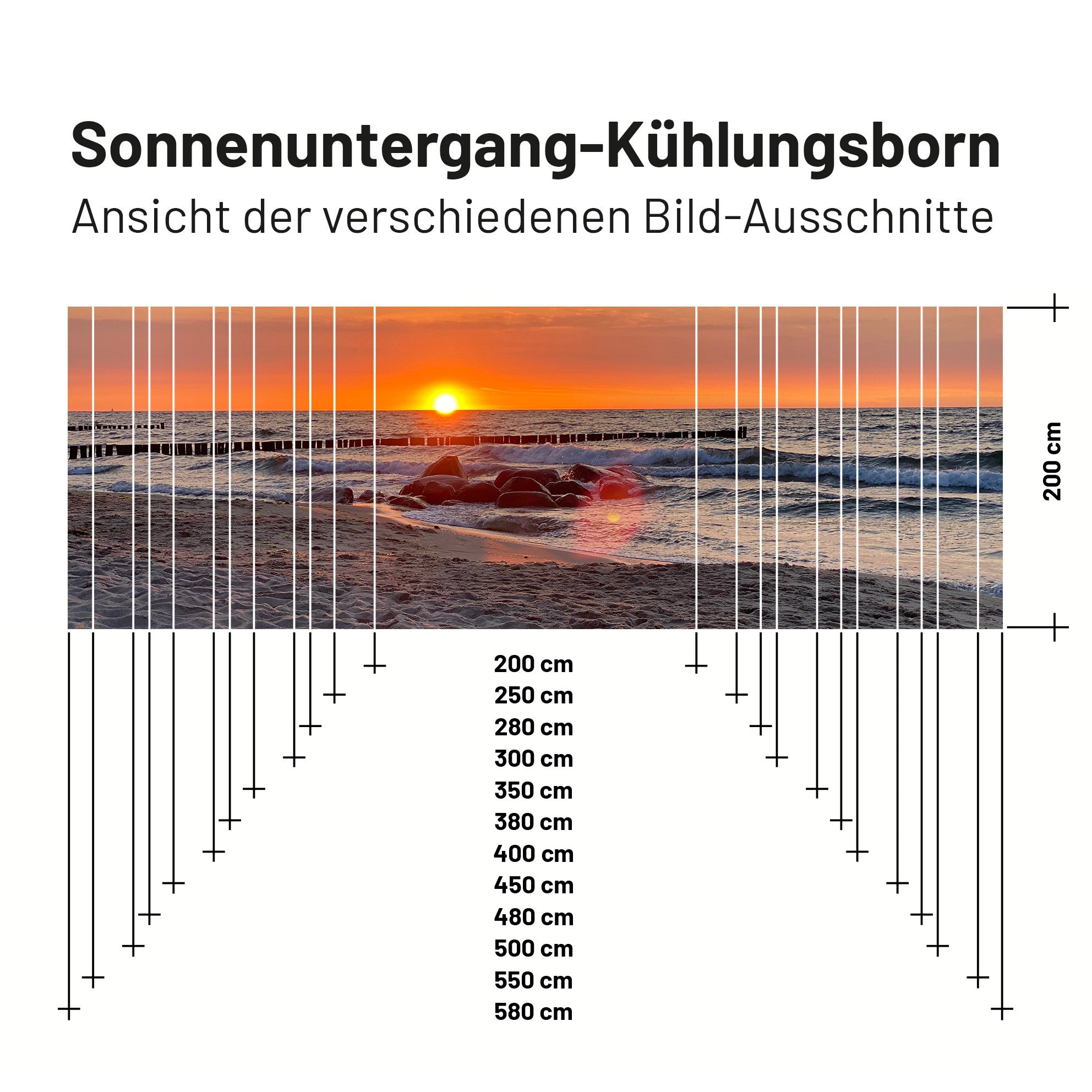 Textile sun sail SUNSET KÜHLUNGSBORN 200cm high