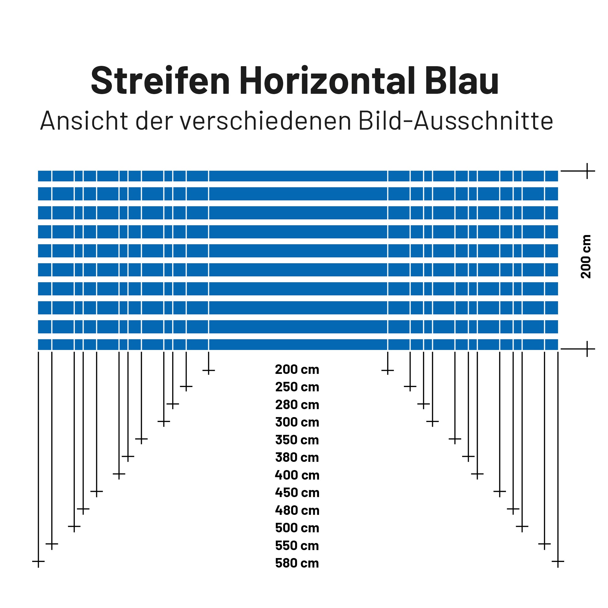 Sonnensegel HORIZONT STRIPE Weiß/Blau