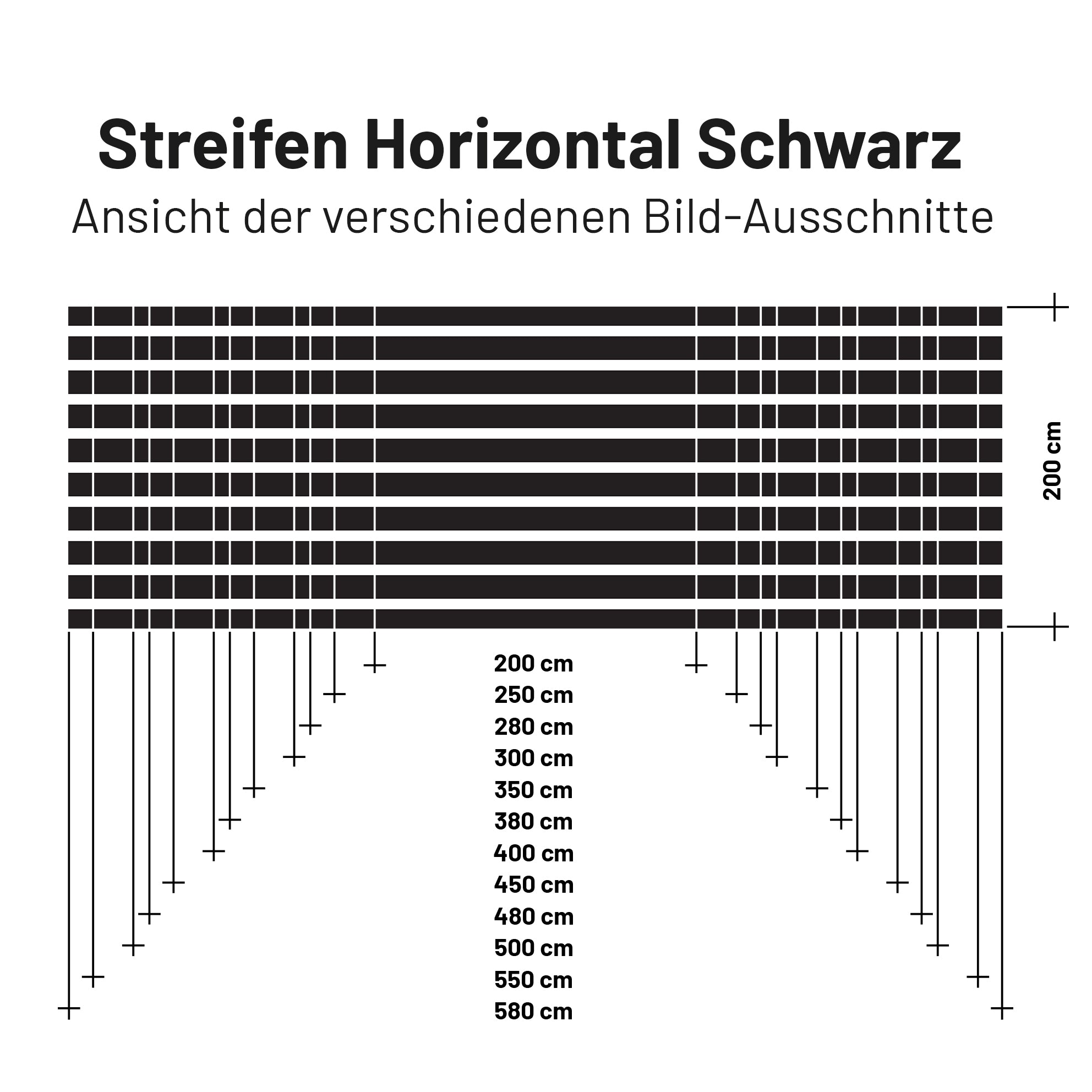 Sonnensegel HORIZONT STRIPE Weiß/Schwarz