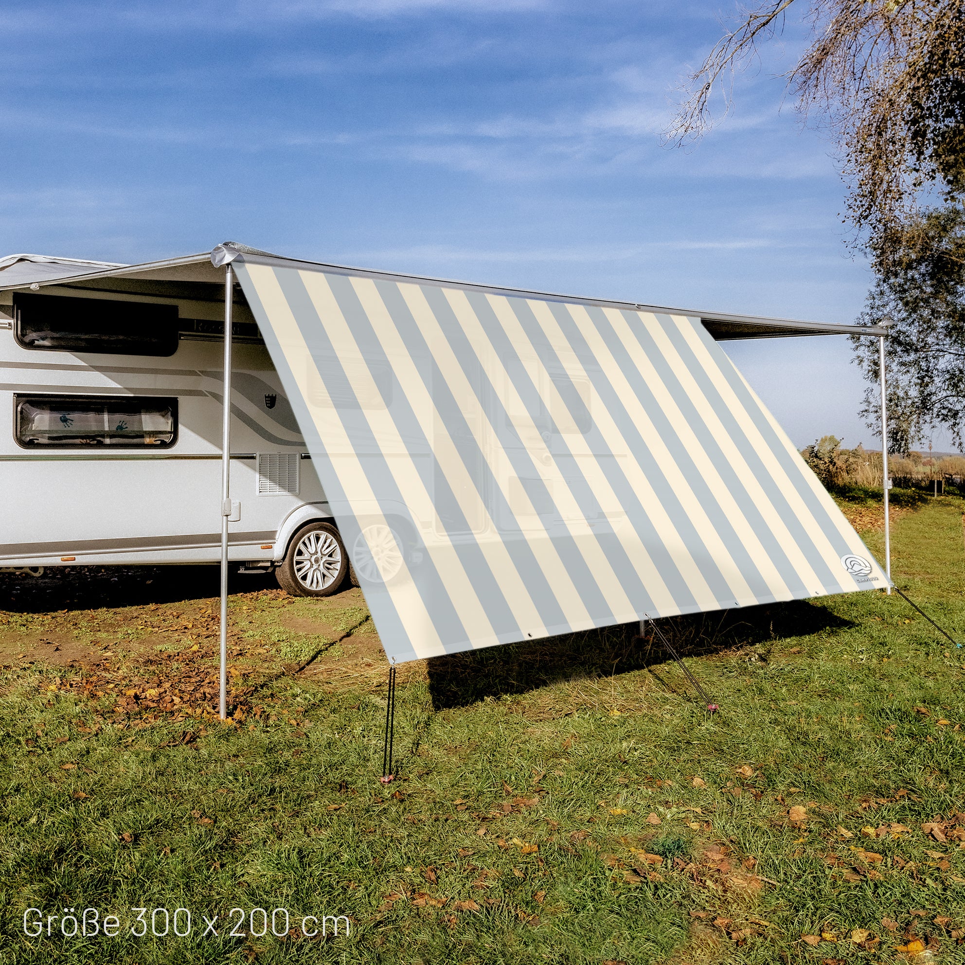 Sonnensegel STRIPE Beige/Blau