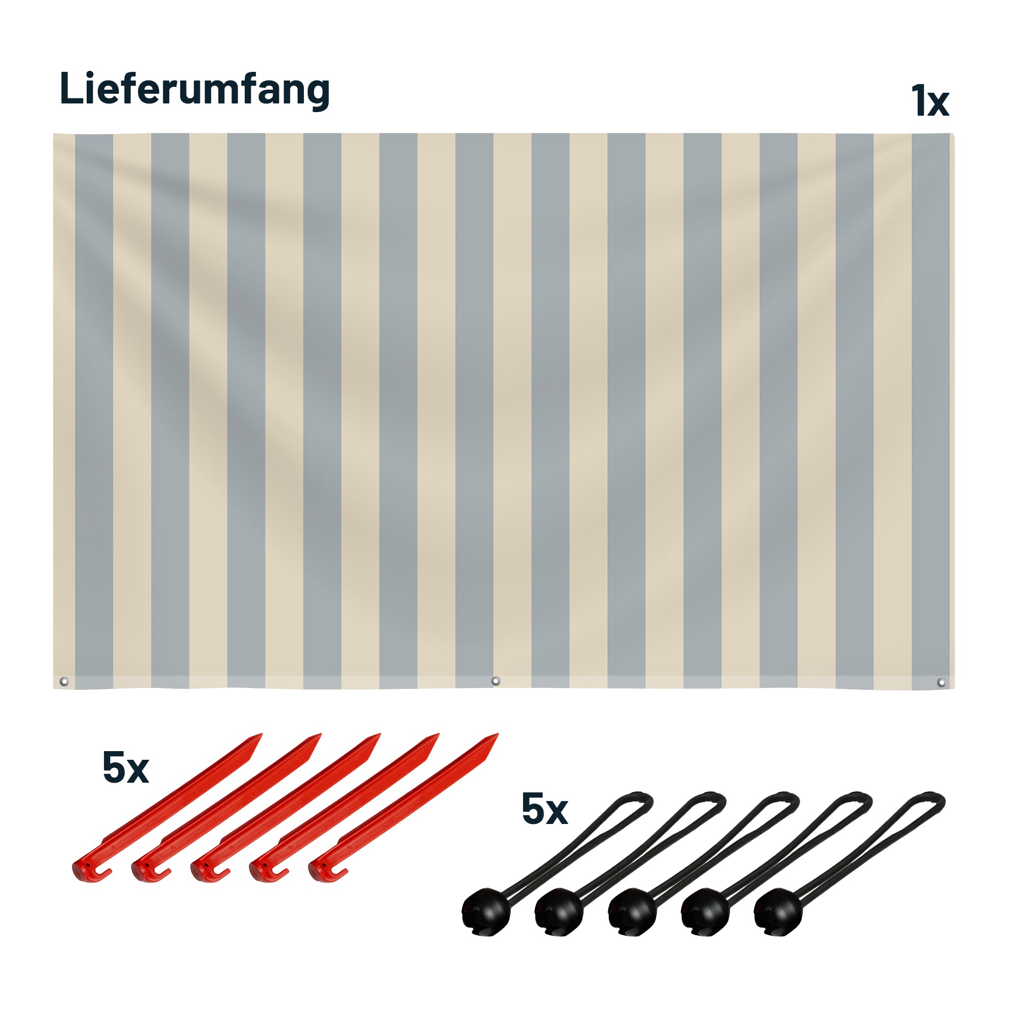 Sonnensegel STRIPE Beige/Blau