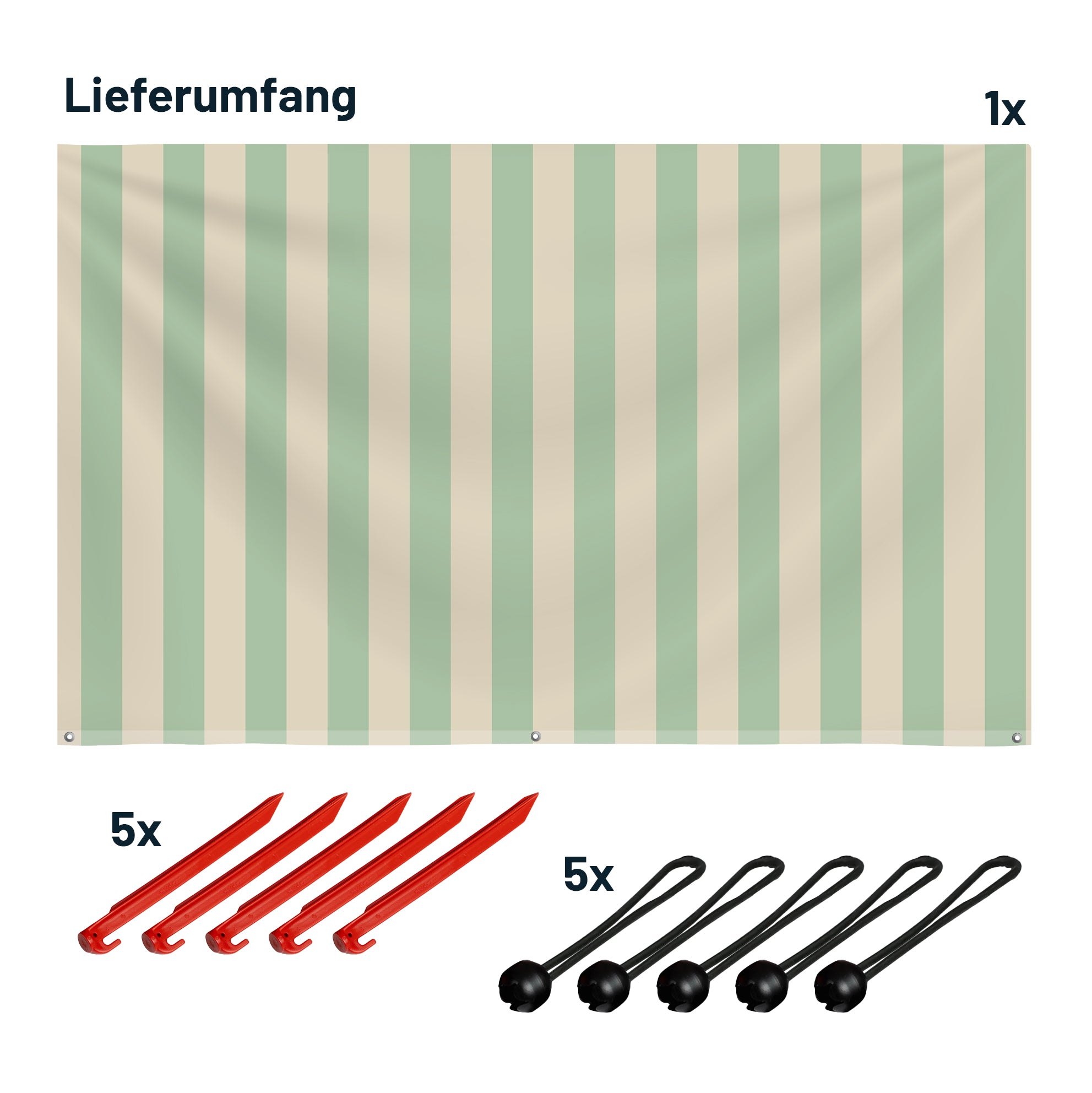 Sonnensegel STRIPE Beige/Grün