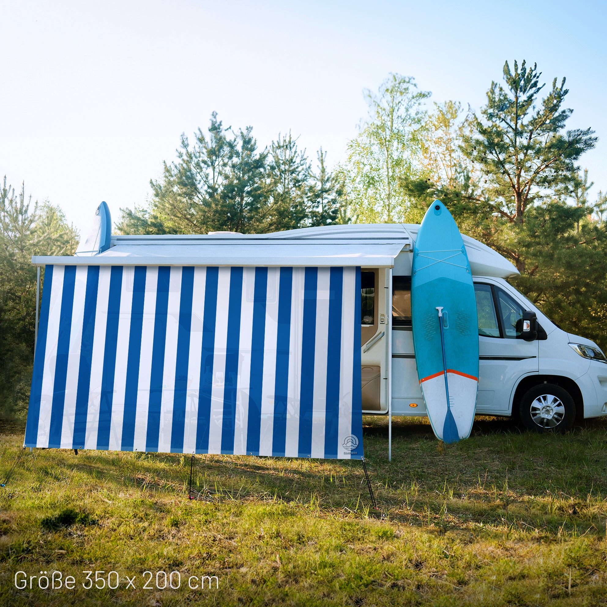 Sonnensegel STRIPE Weiß/Blau