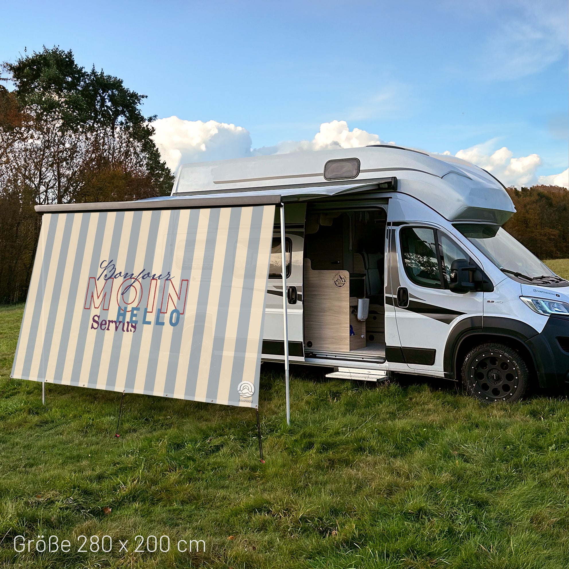 Sonnensegel STRIPE MOIN Beige/Blau