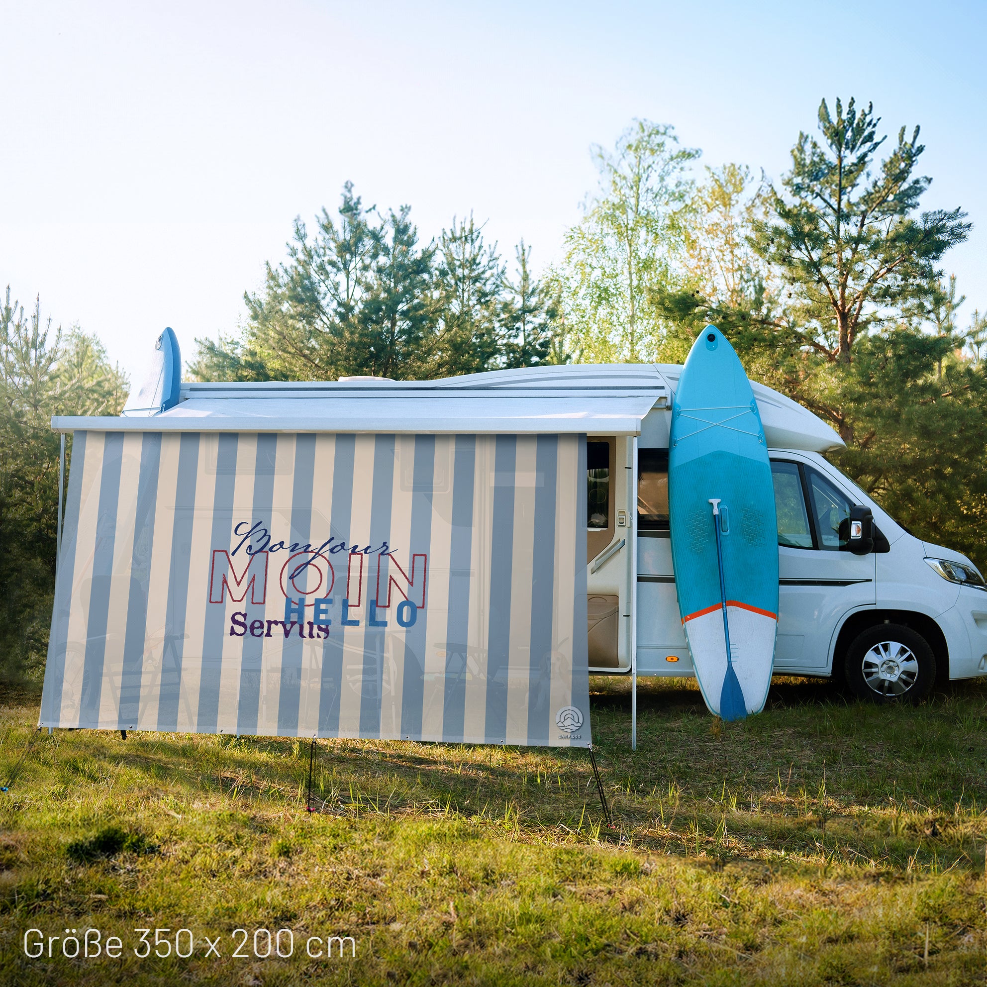 Sonnensegel STRIPE MOIN Beige/Blau