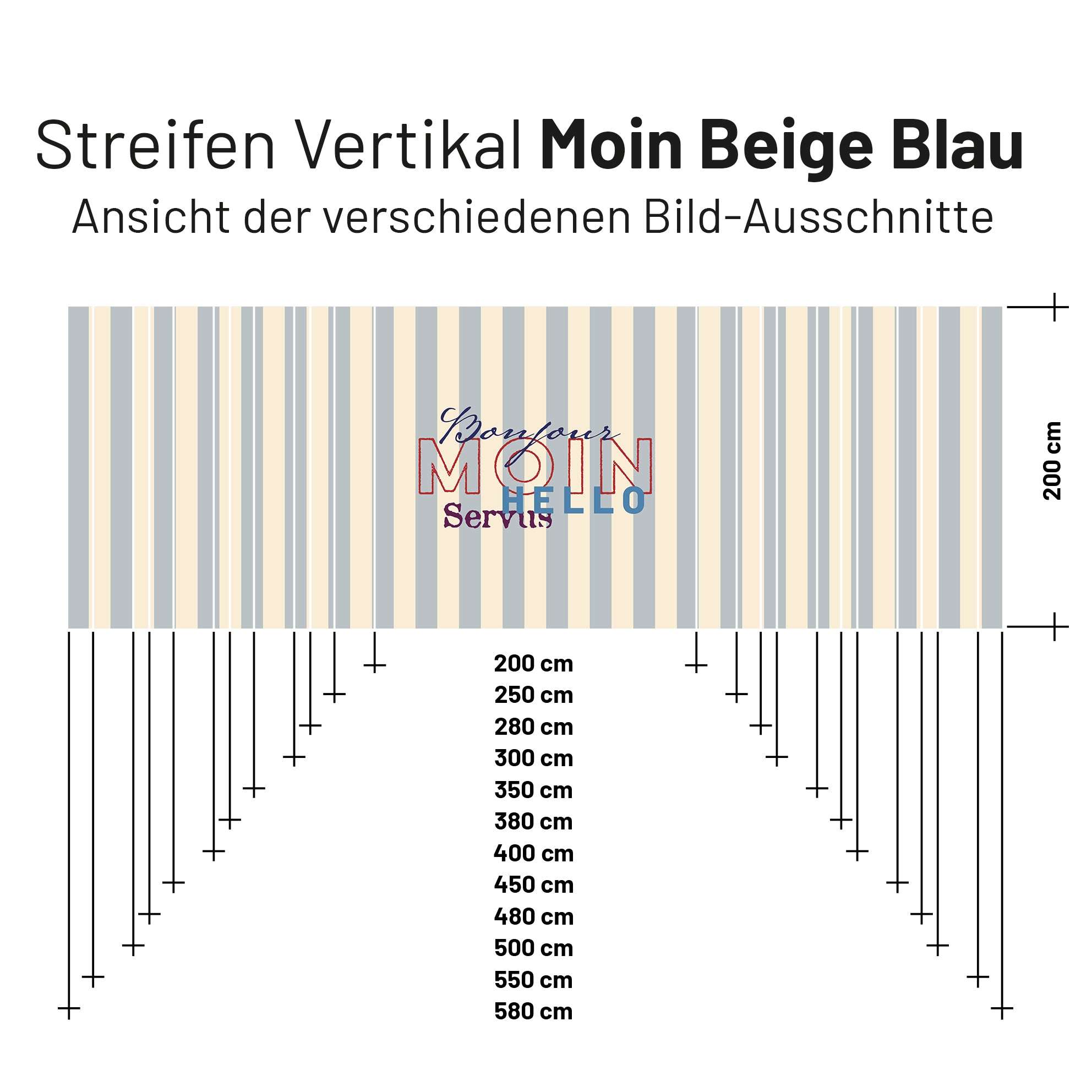 Sonnensegel STRIPE MOIN Beige/Blau