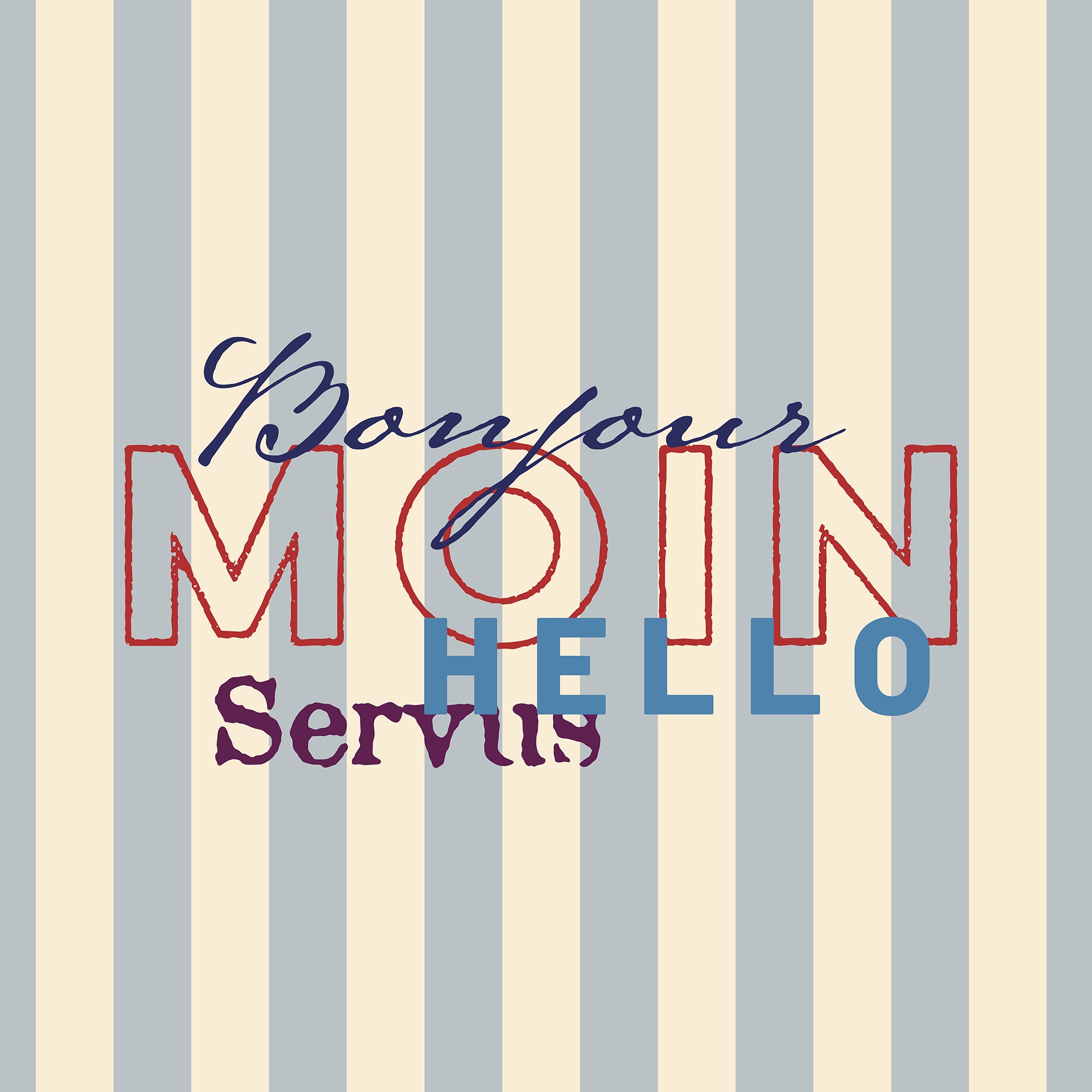 Sonnensegel STRIPE MOIN Beige/Blau