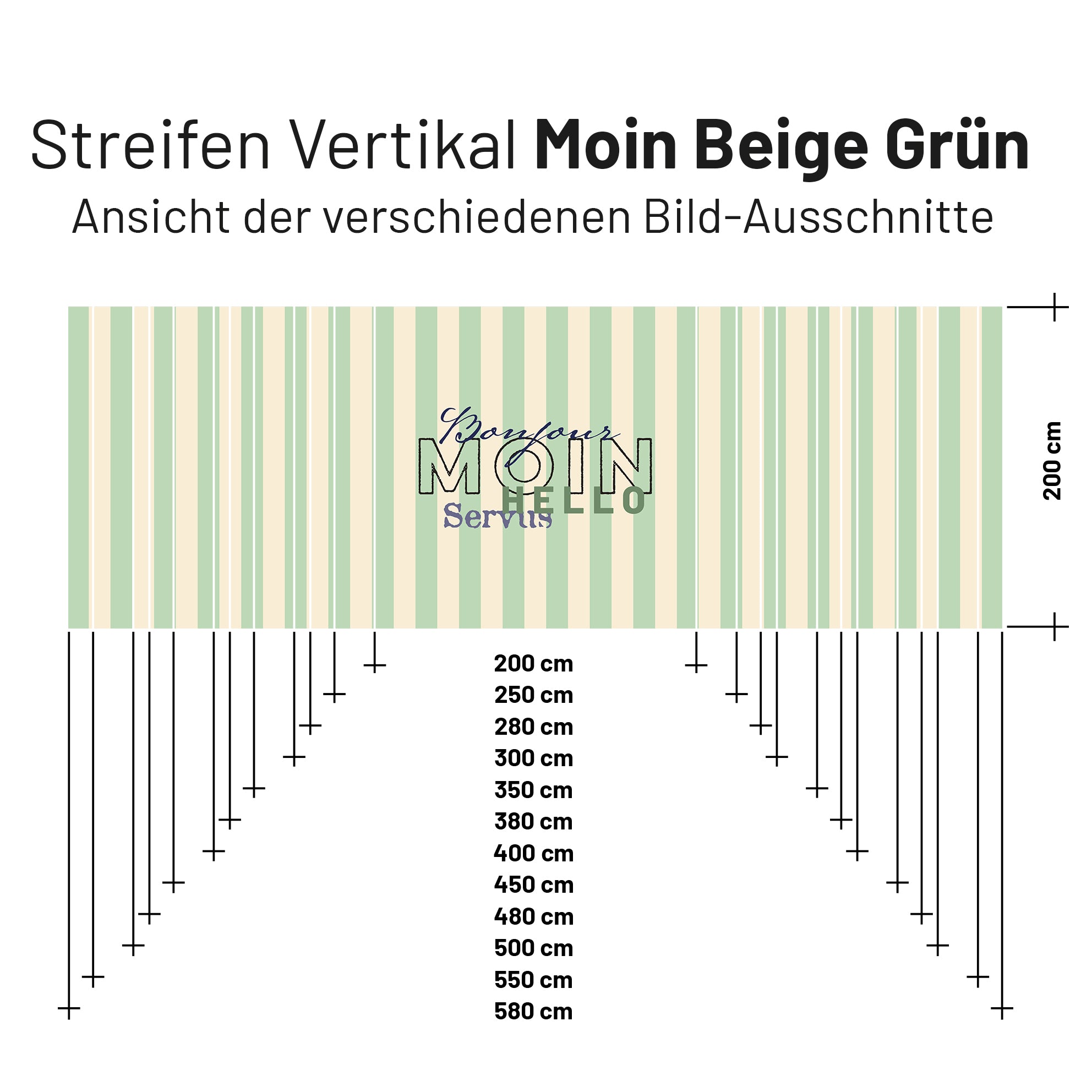 Sonnensegel STRIPE MOIN Beige/Grün