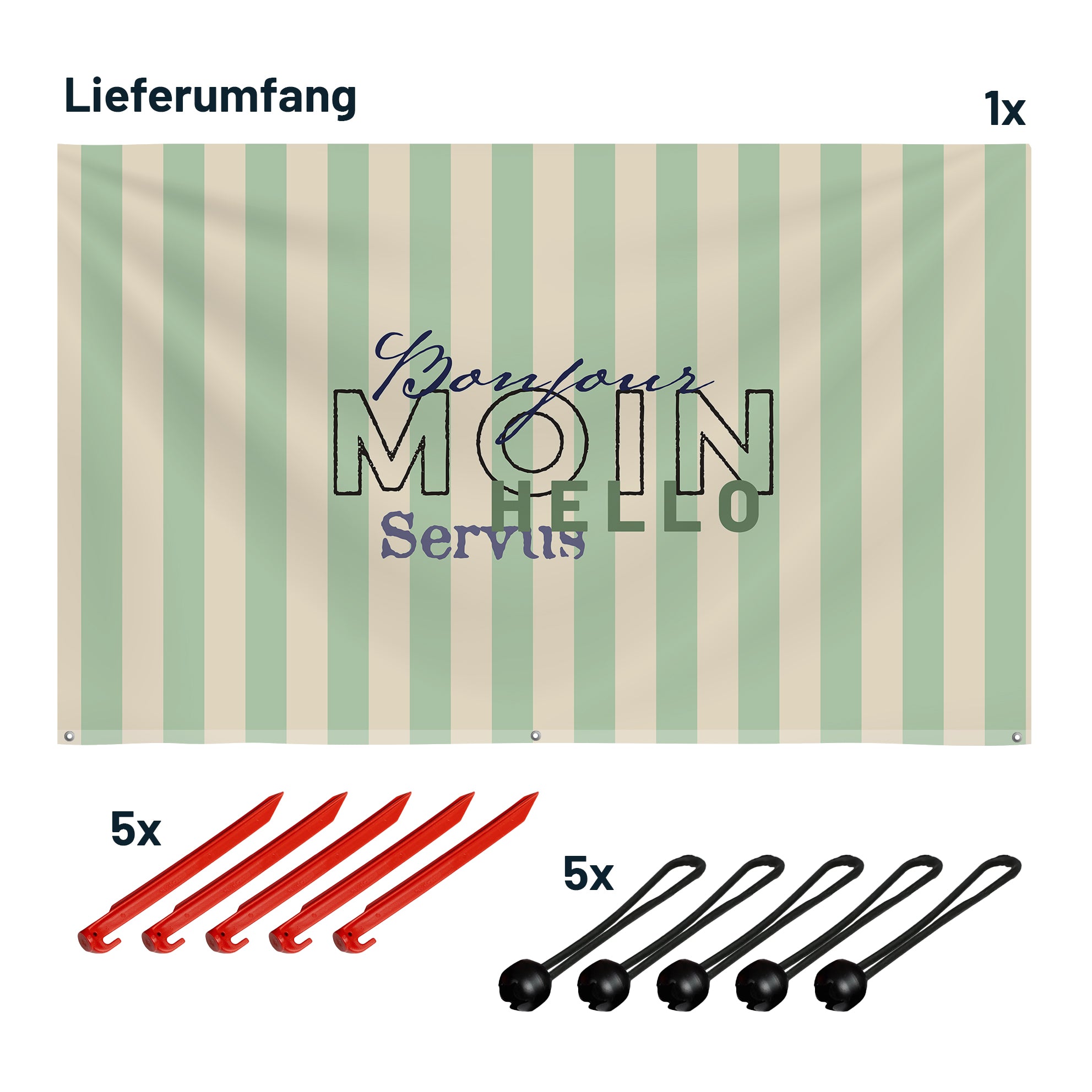 Sonnensegel STRIPE MOIN Beige/Grün