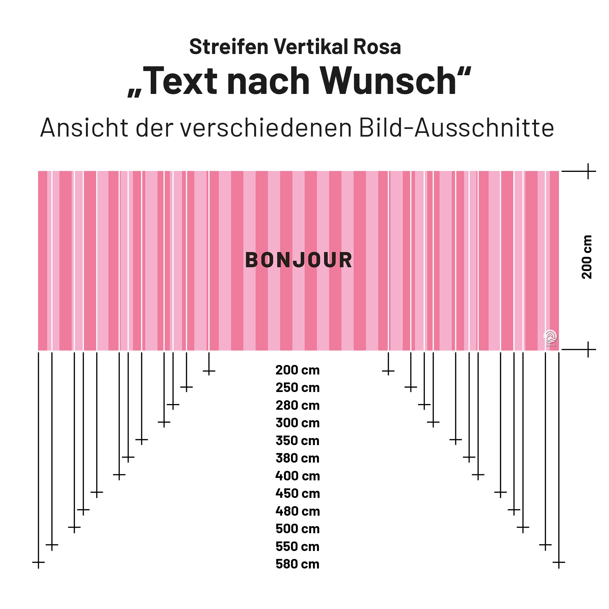 Sonnensegel STRIPE DEIN TEXT Rosa