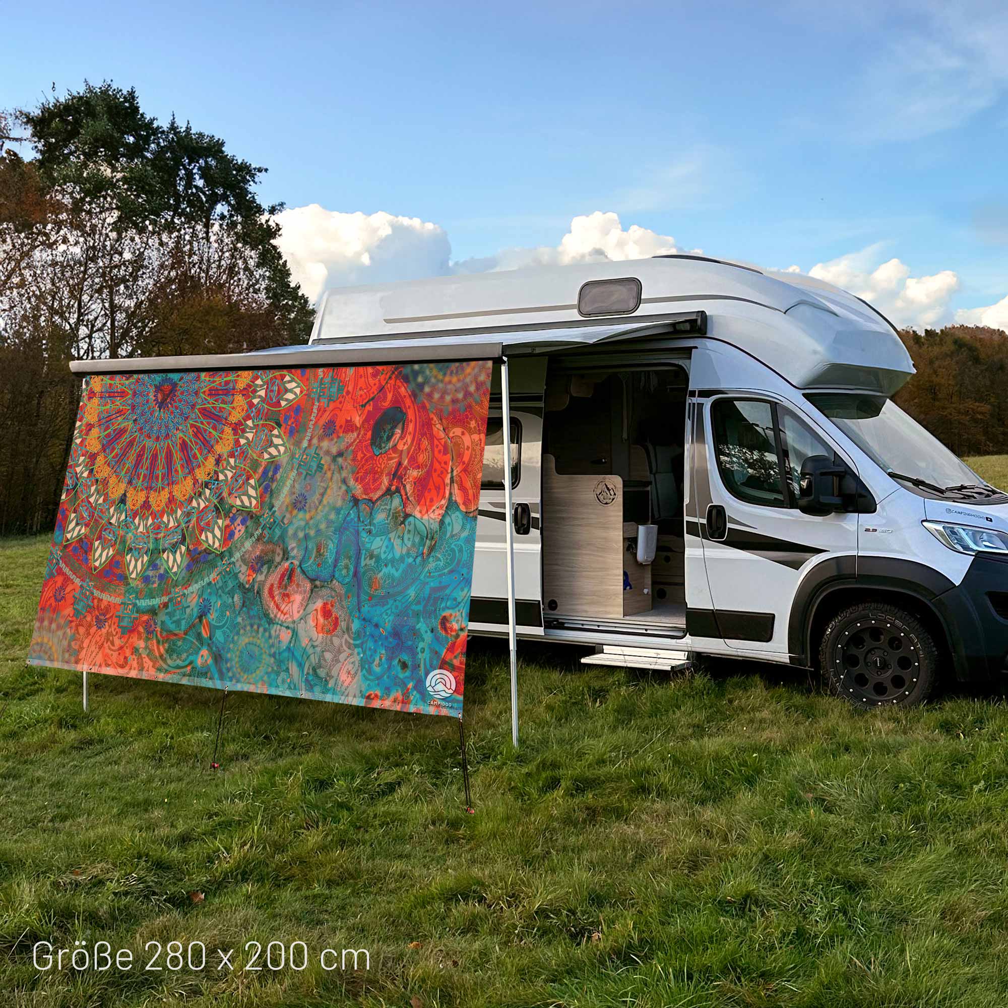 Textile sun sail MANDALA 4 200cm high