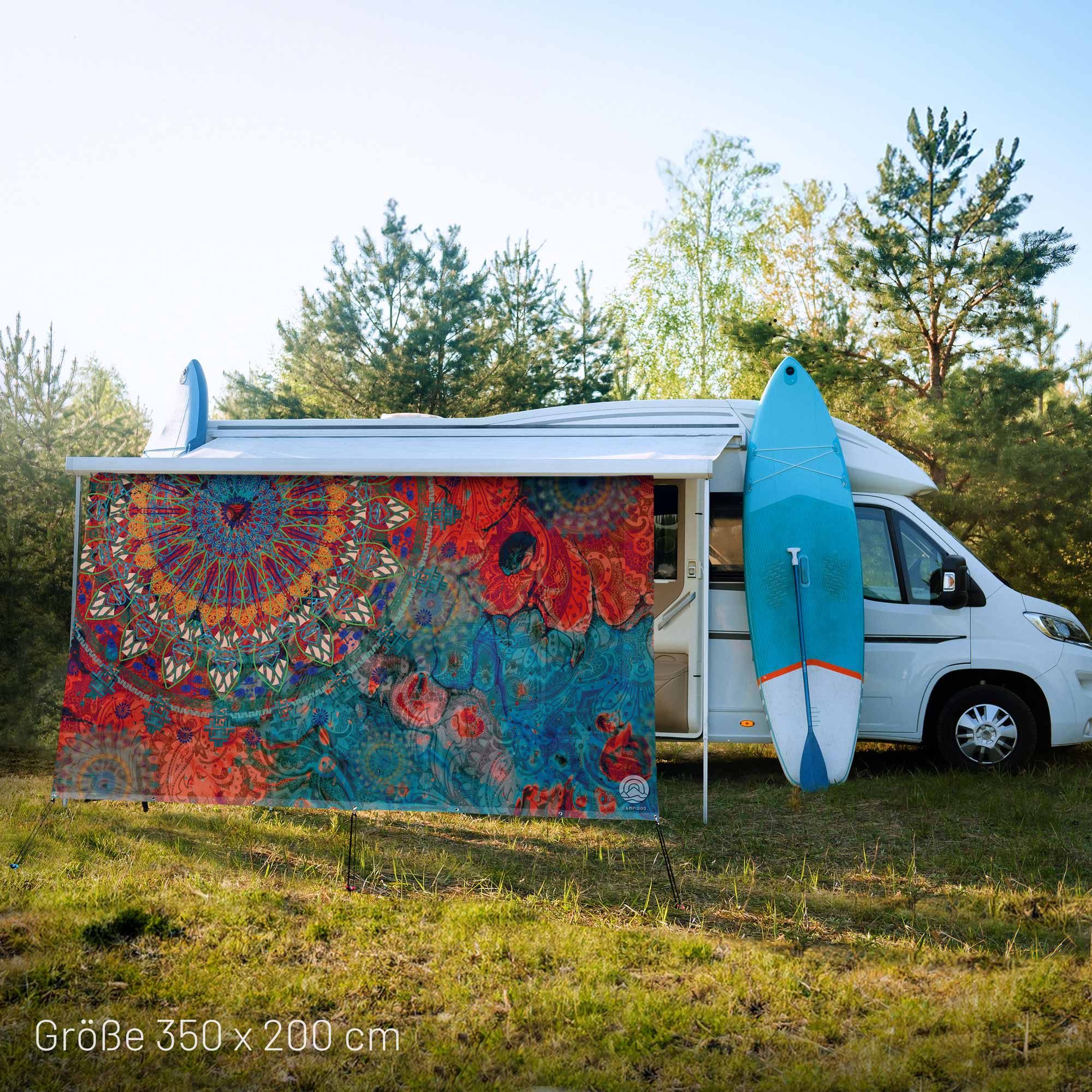 Textile sun sail MANDALA 4 200cm high