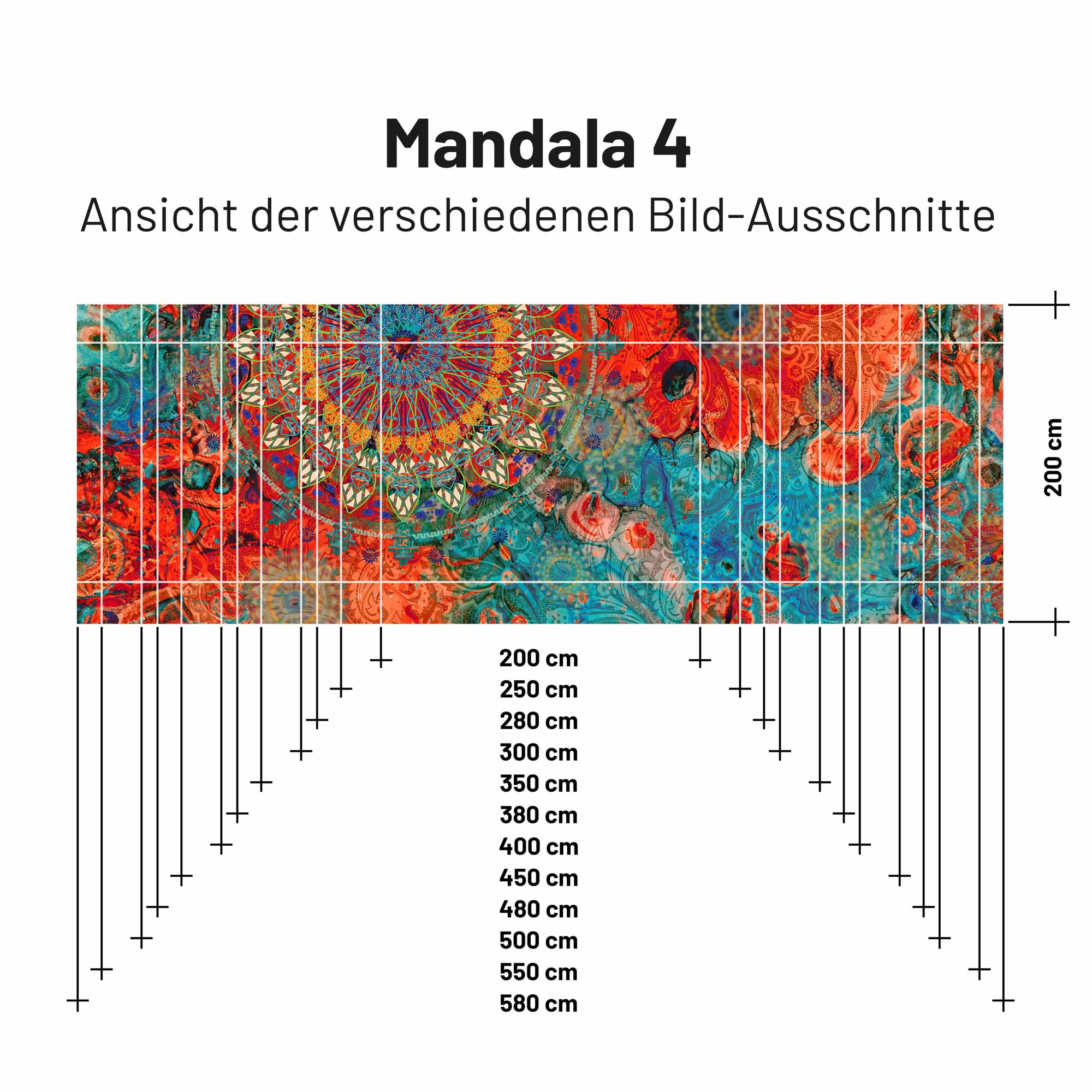 Textile sun sail MANDALA 4 200cm high