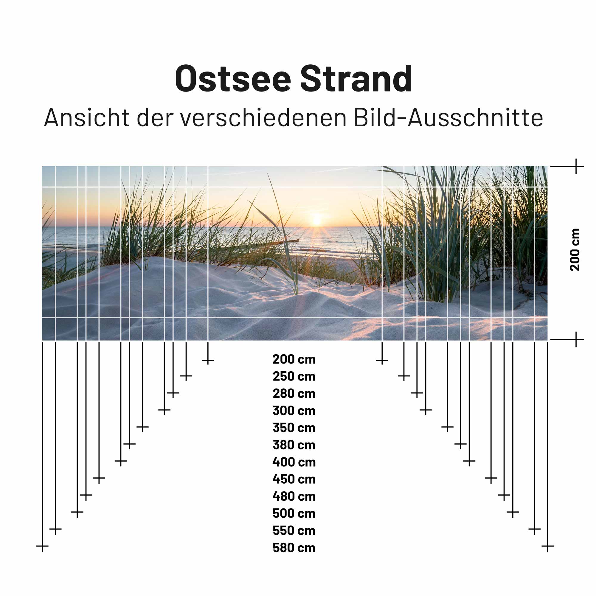 Textil Sonnensegel OSTSEE-STRAND 200cm Hoch