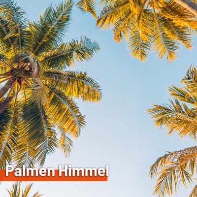 Textile sun sail PALM TREES SKY 200cm high