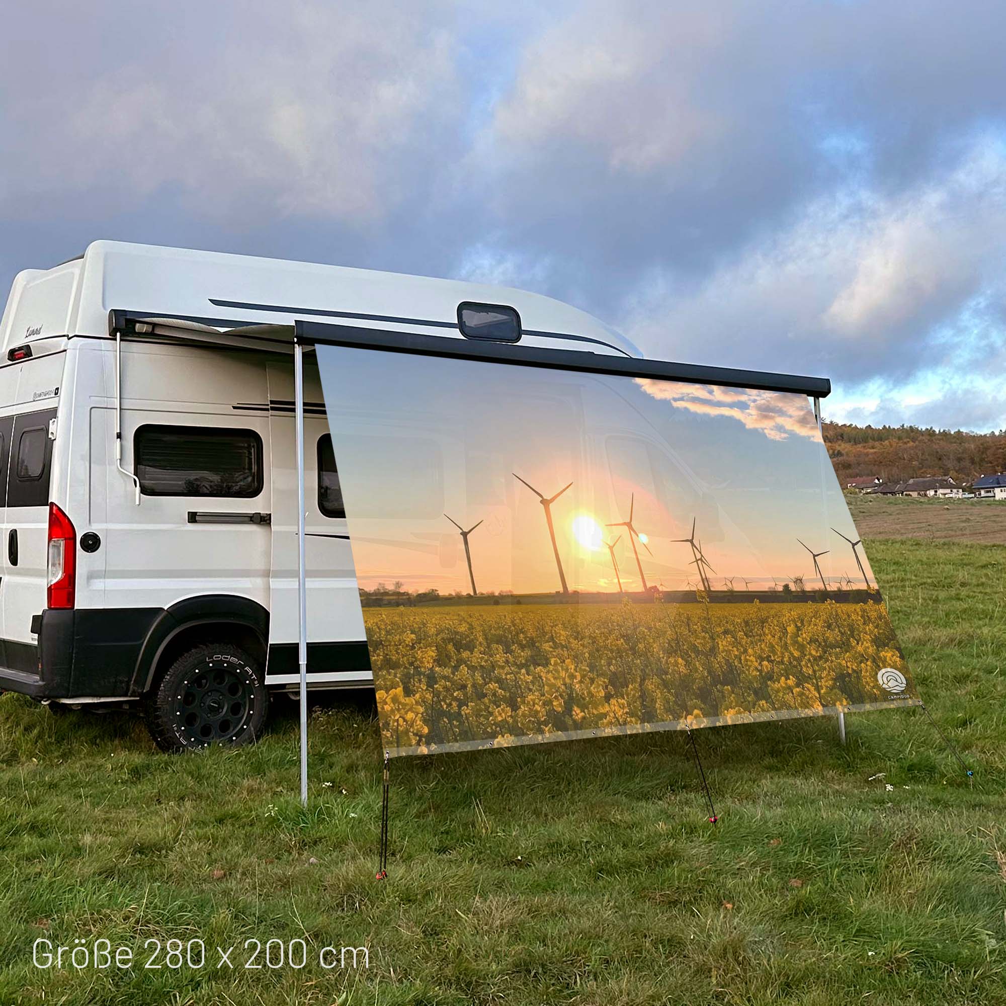 Restposten - PVC Sonnenschutz - Motiv "Rapsfeld" 150x300cm