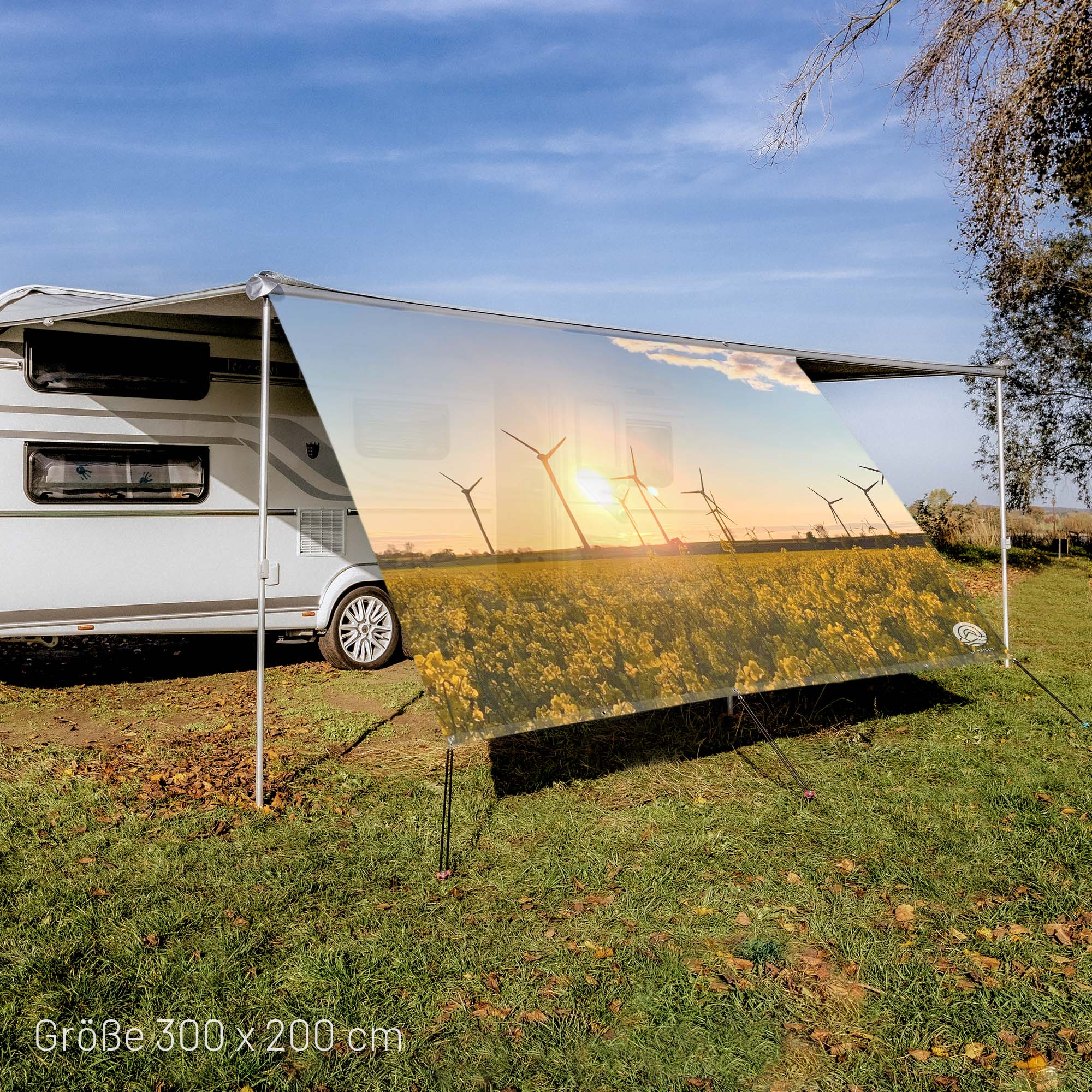 Restposten - PVC Sonnenschutz - Motiv "Rapsfeld" 150x300cm
