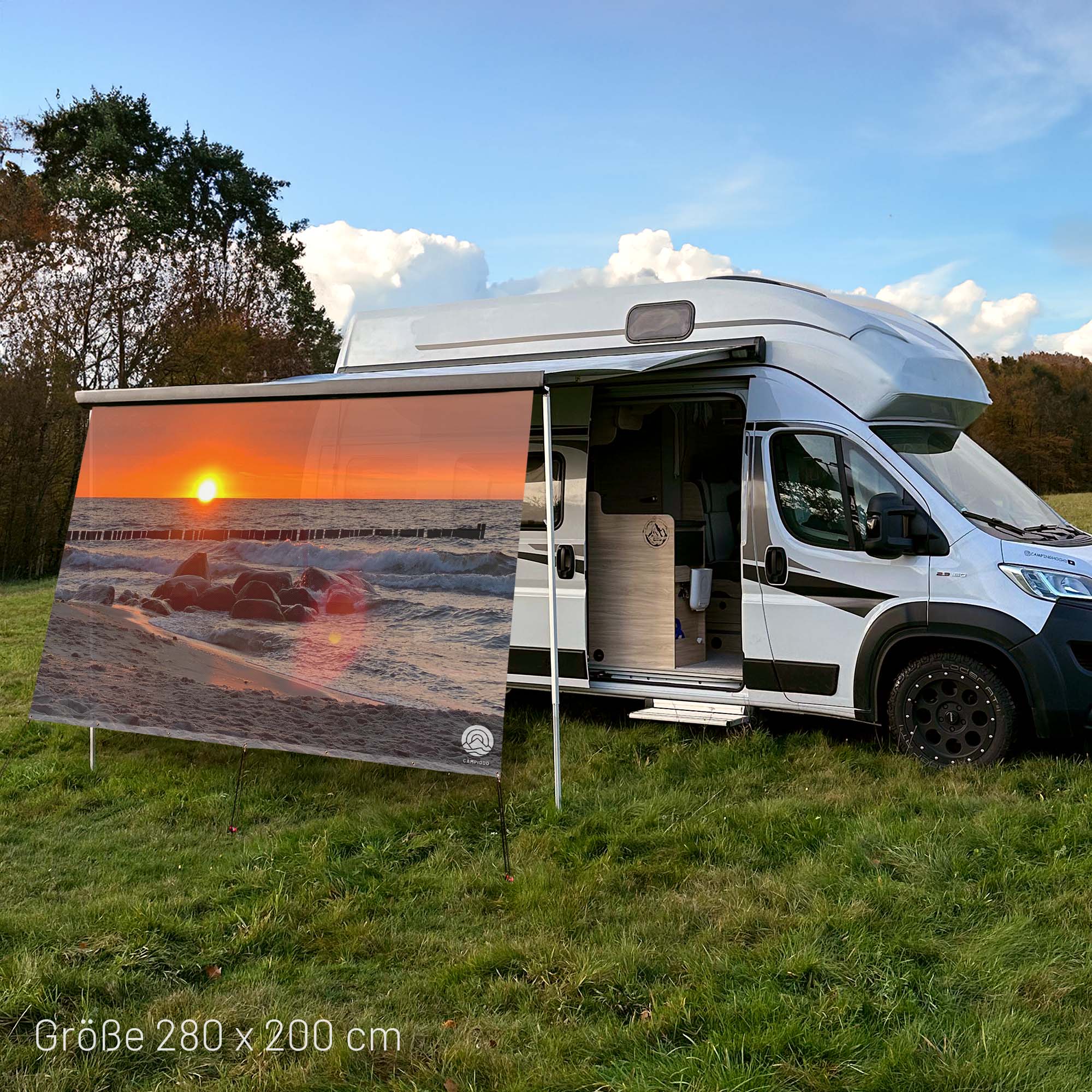 Textile sun sail SUNSET KÜHLUNGSBORN 200cm high
