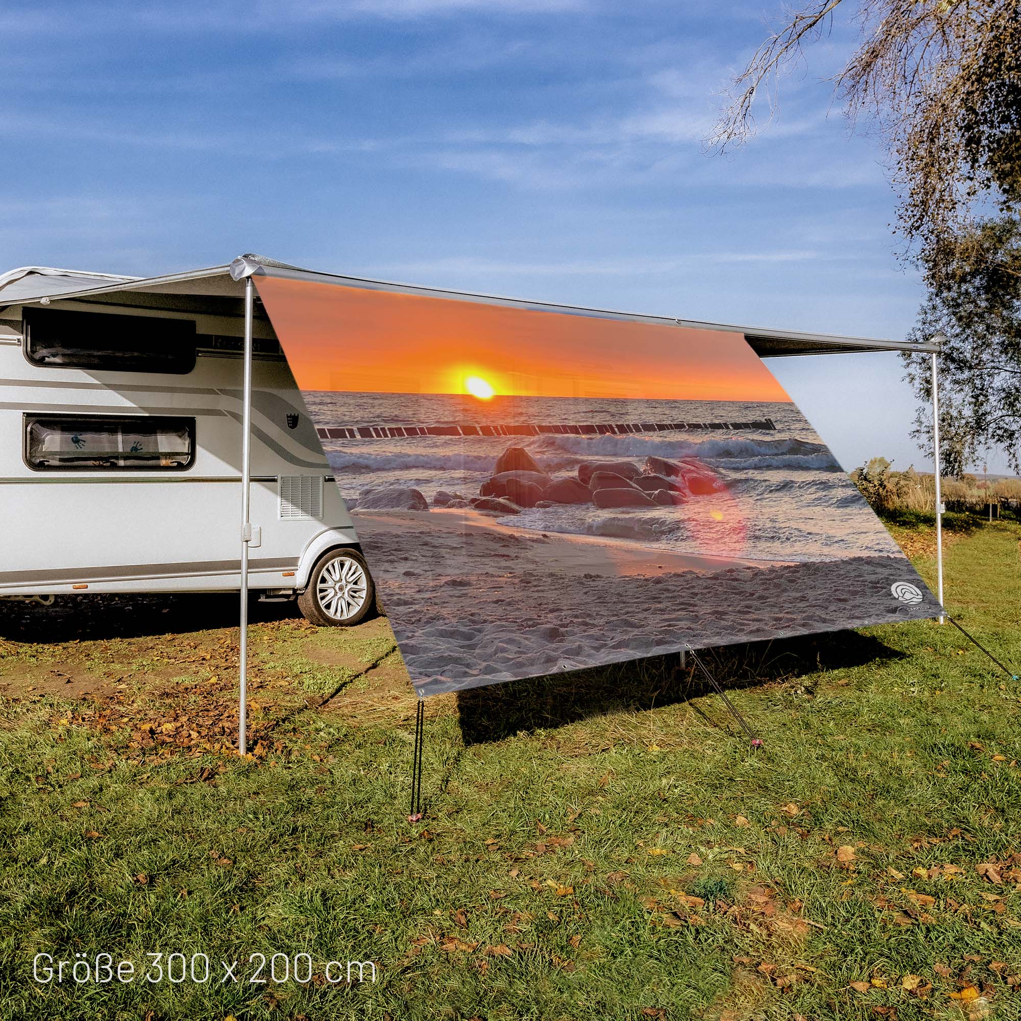 Textile sun sail SUNSET KÜHLUNGSBORN 200cm high