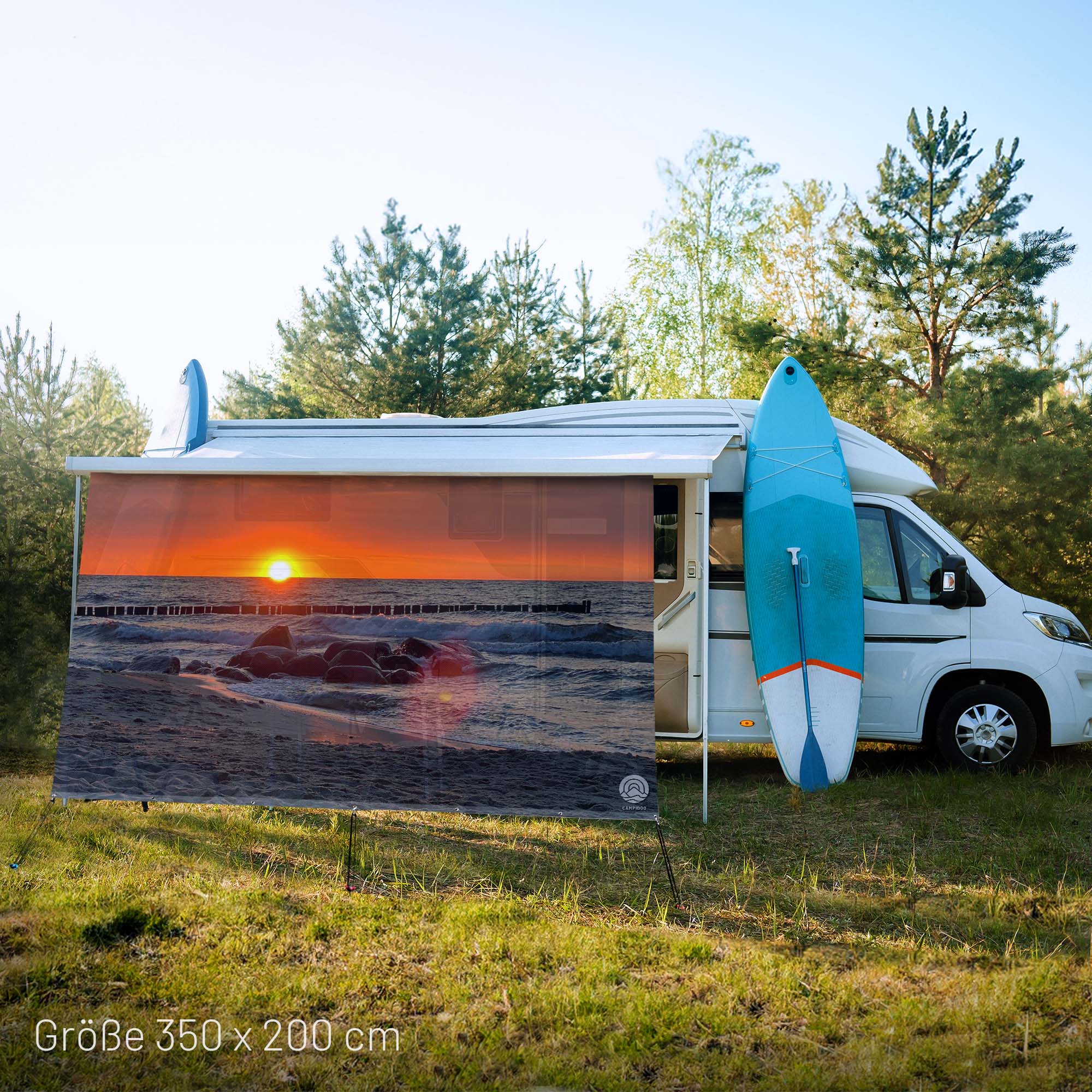 Textile sun sail SUNSET KÜHLUNGSBORN 200cm high