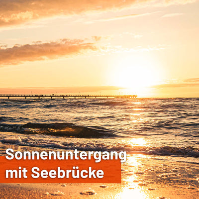 Sonnensegel SONNENUNTERGANG MIT SEEBRÜCKE