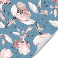 Möbelfolie Blumen auf Blau