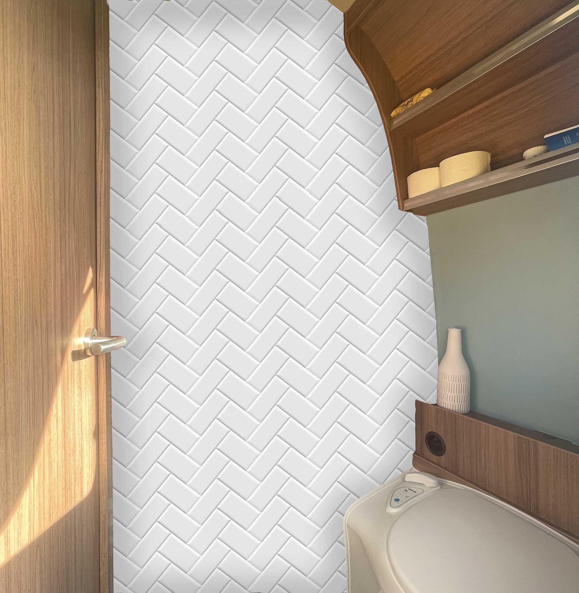 XXL Wand Dekorfolie "Metrofliesen Weiss"