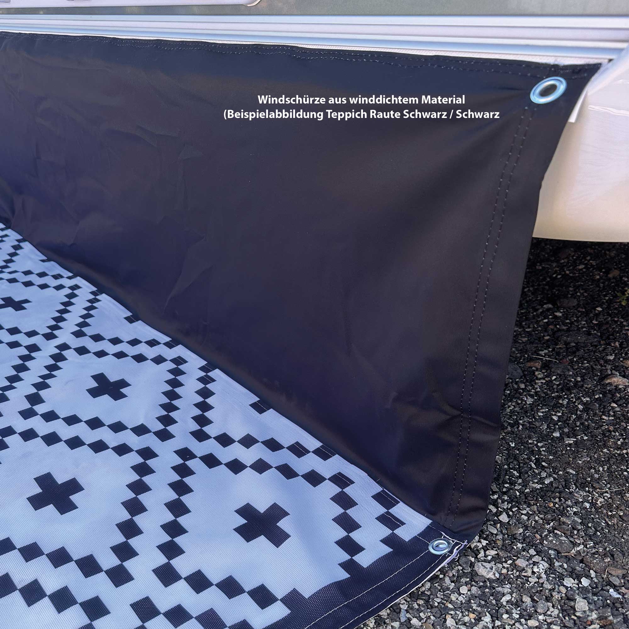 PREMIUM awning carpet for WIGO Rolli Plus - "Rhombus Black White"