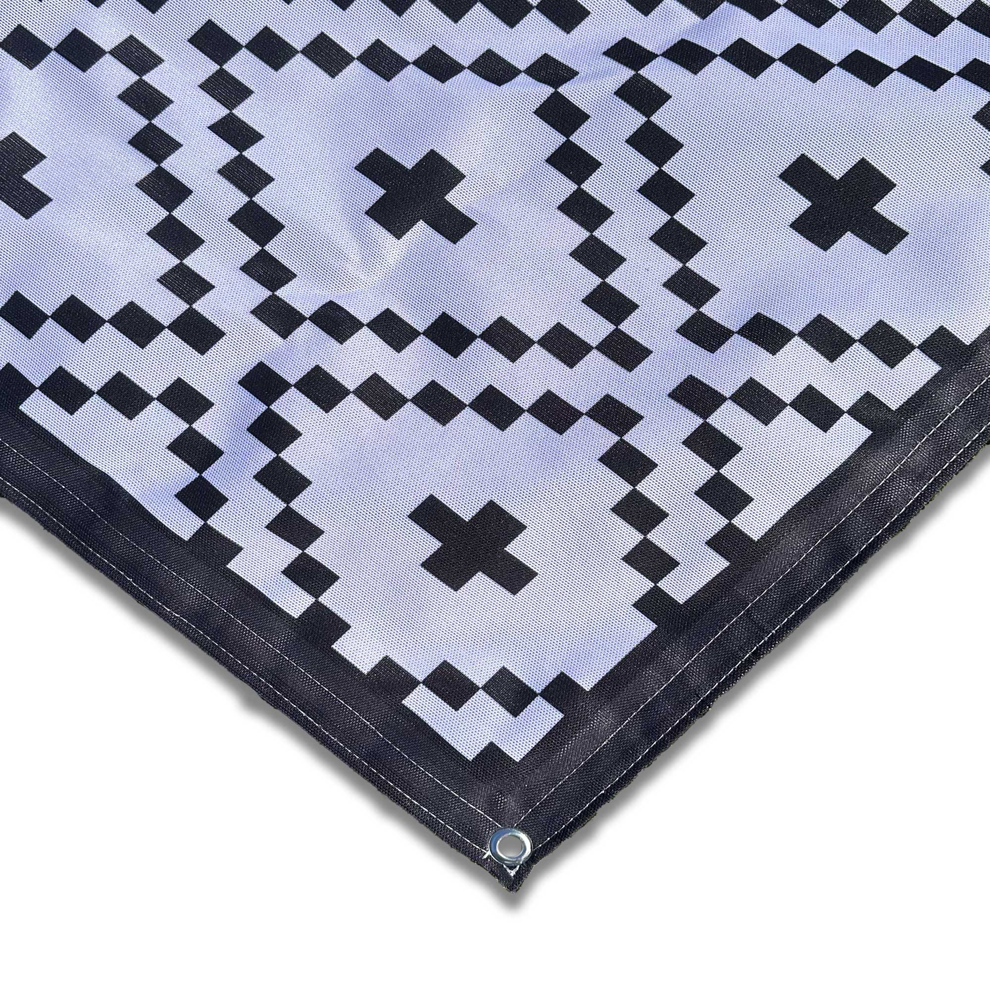 PREMIUM awning carpet for WIGO Rolli Plus - "Rhombus Black White"