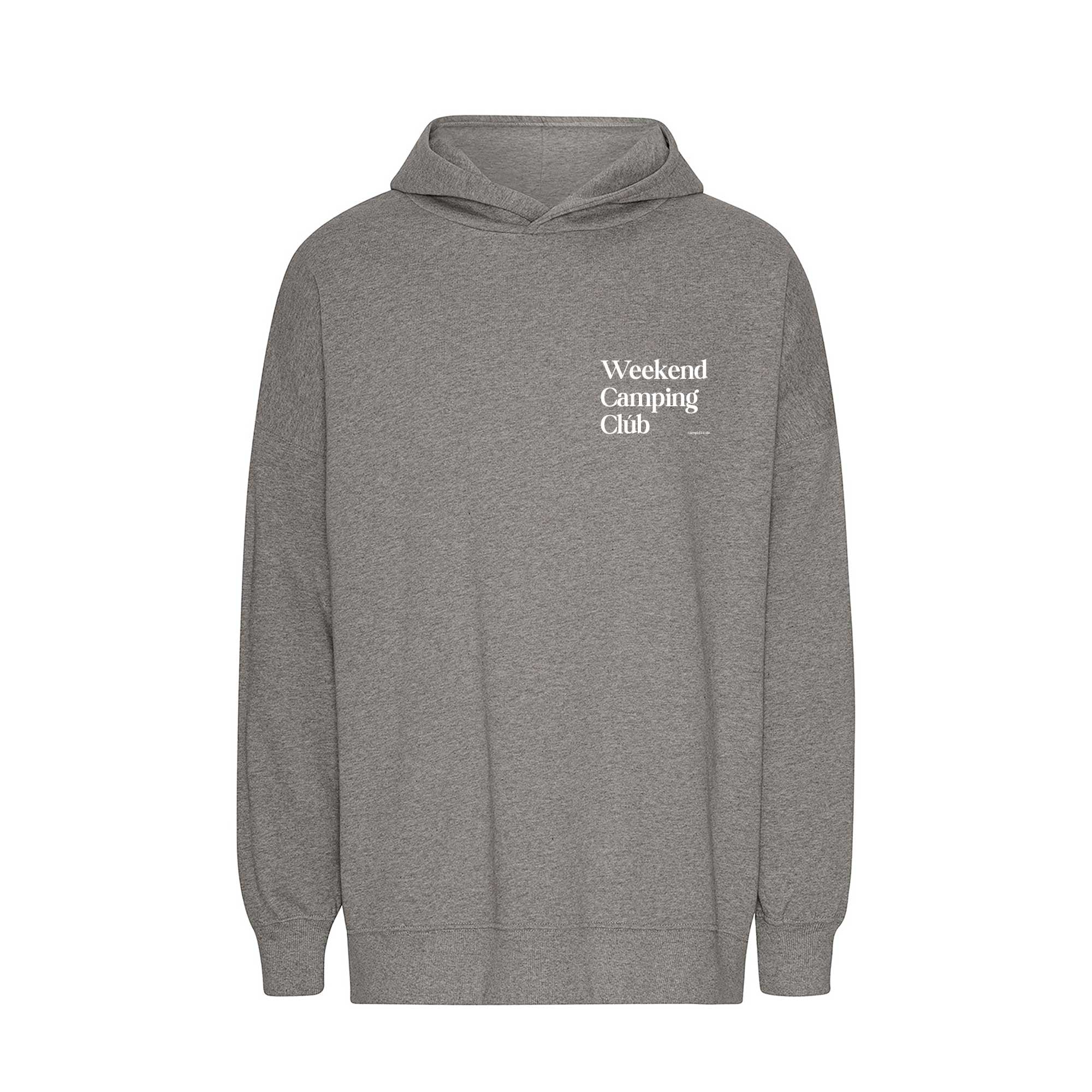 Oversized Hoodie GRAU "Weekend Camping Club"