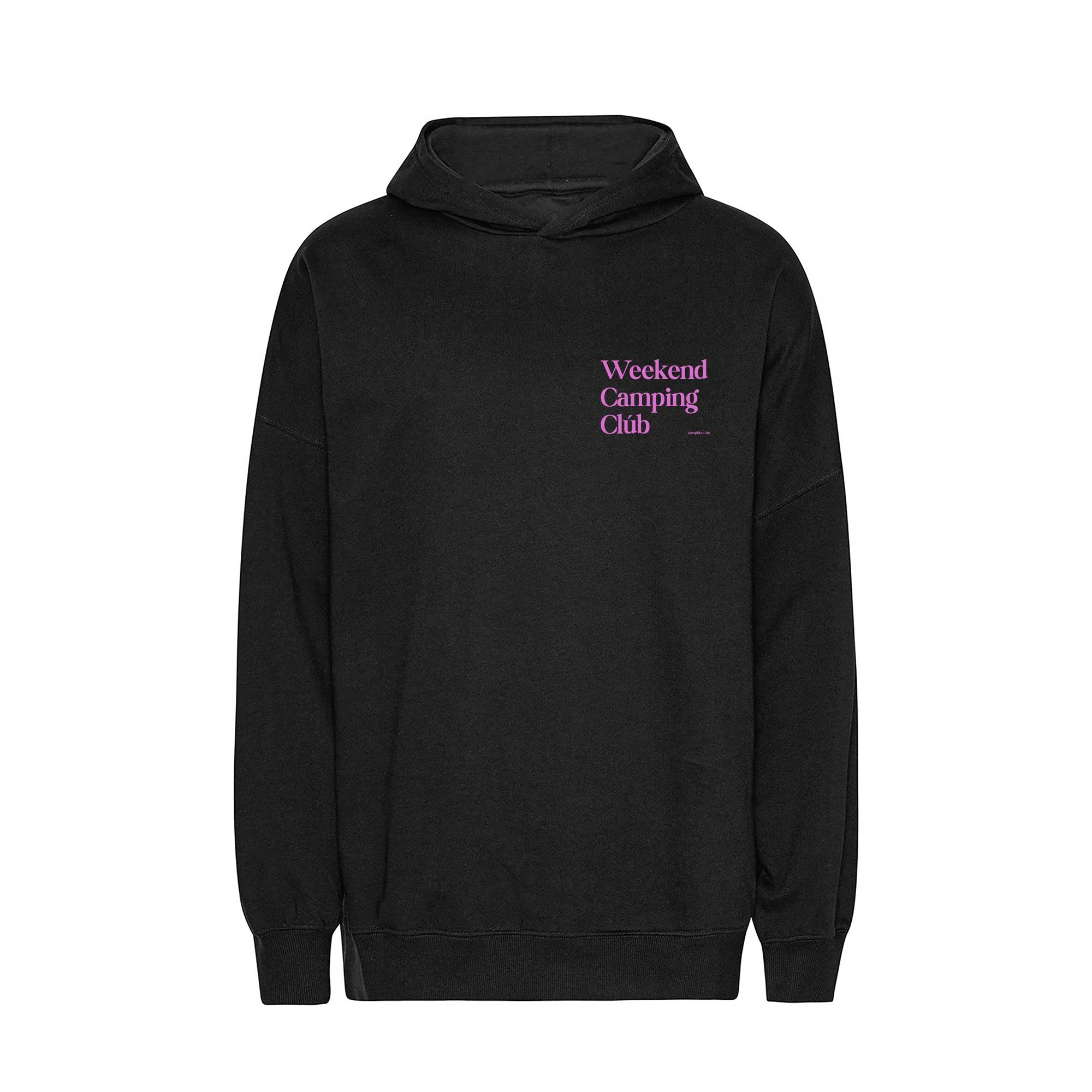 Oversized Hoodie SCHWARZ "Weekend Camping Club"