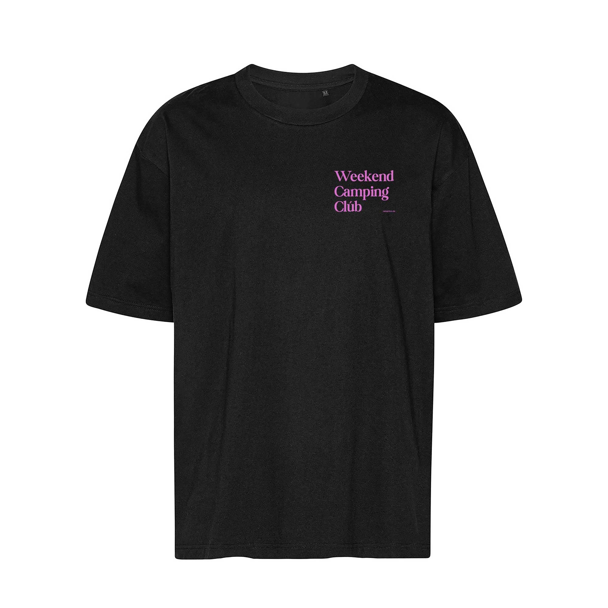 Oversized T-Shirt SCHWARZ "Weekend Camping Club"