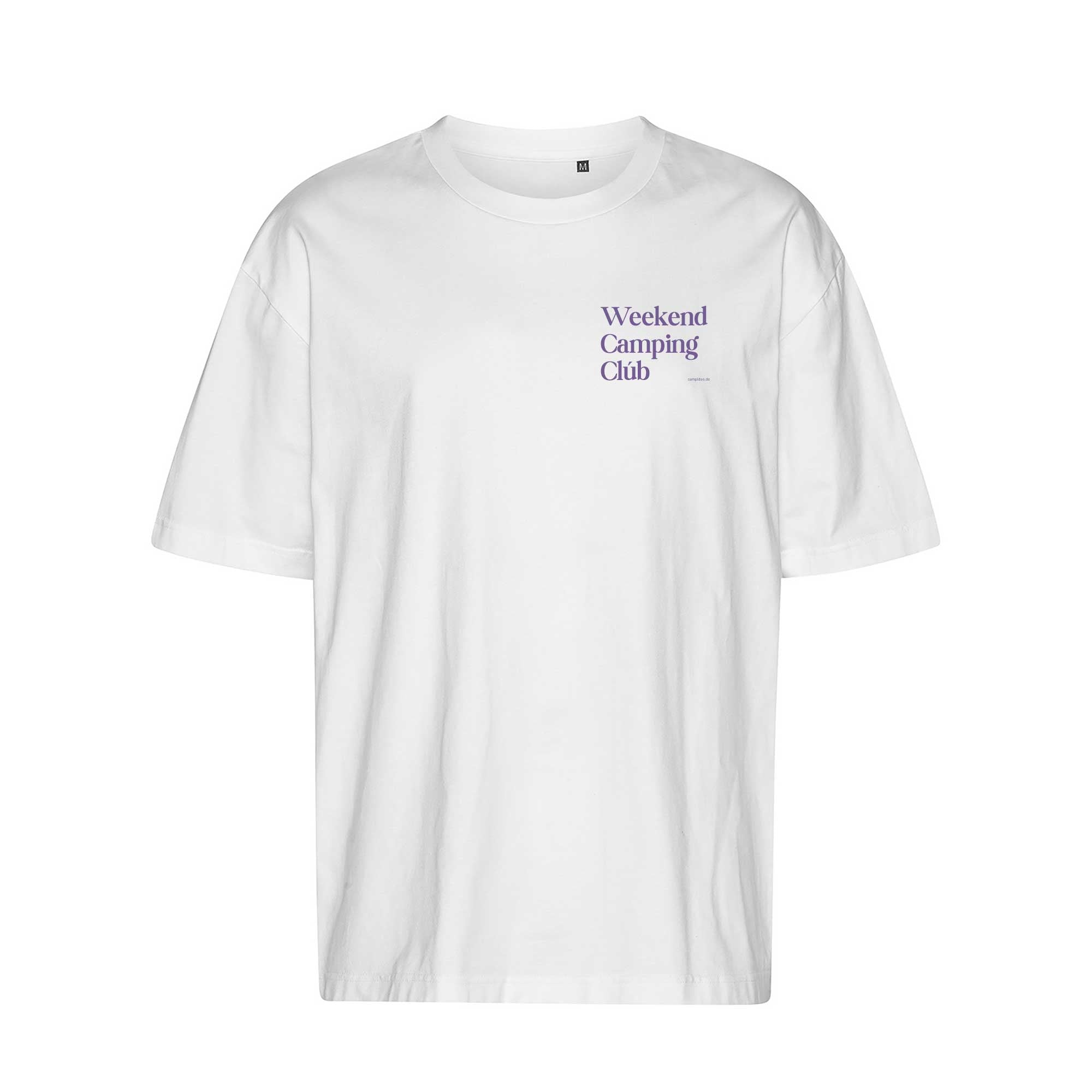 Oversized T-Shirt WEISS "Weekend Camping Club"