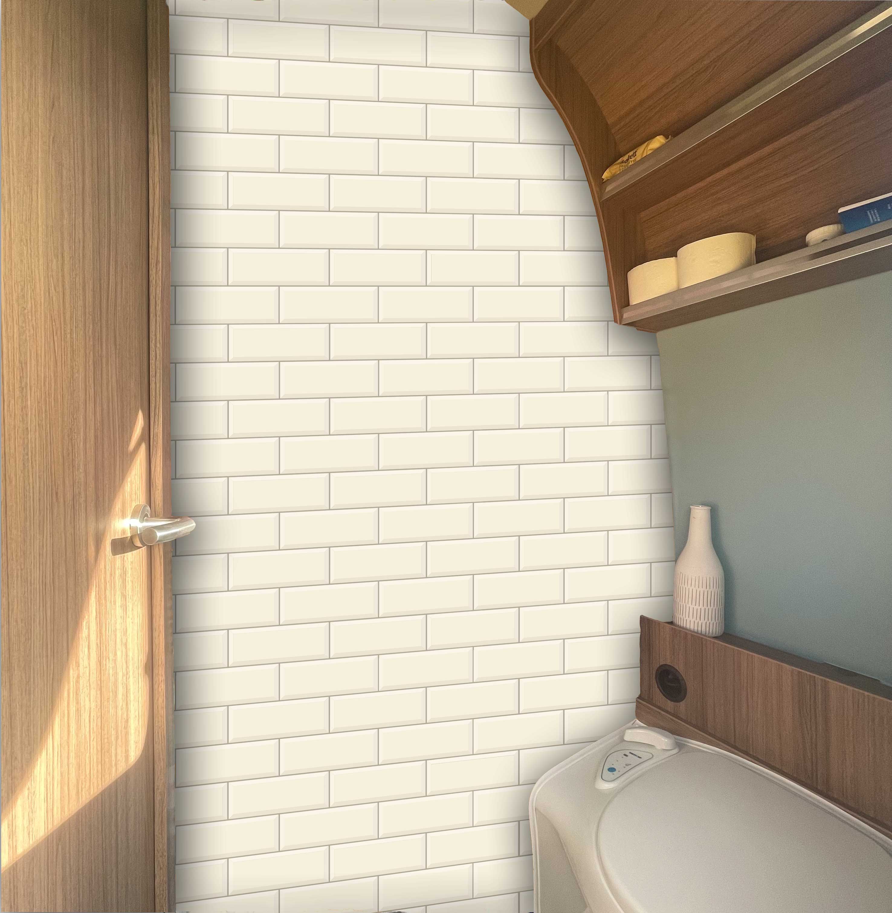 XXL Wand Dekorfolie "Metrofliesen Creme"