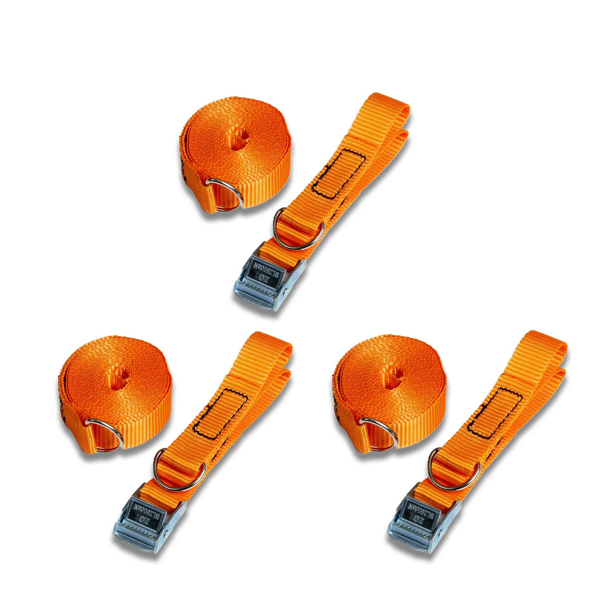 Sturmband Set OHNE Heringe 3-er Set in Orange