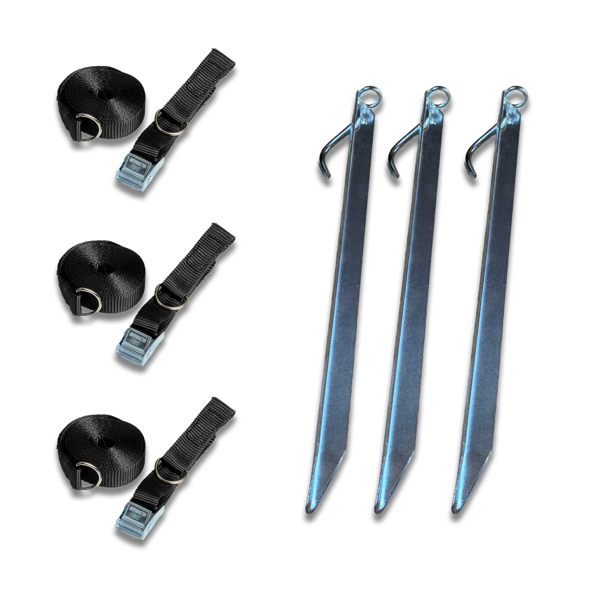 sturmband sonnensegel 3-er Sturmband Komplett-Set mit D-Ring