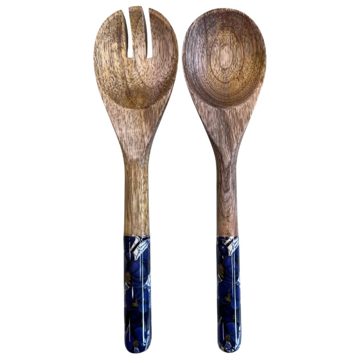 Mangoholz Schale Blue Lace Salatbesteck