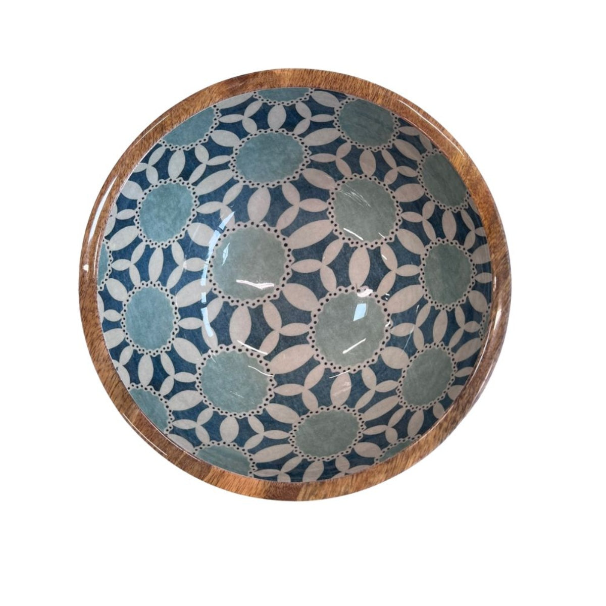 Mangoholz Schale Retro Pattern 18cm