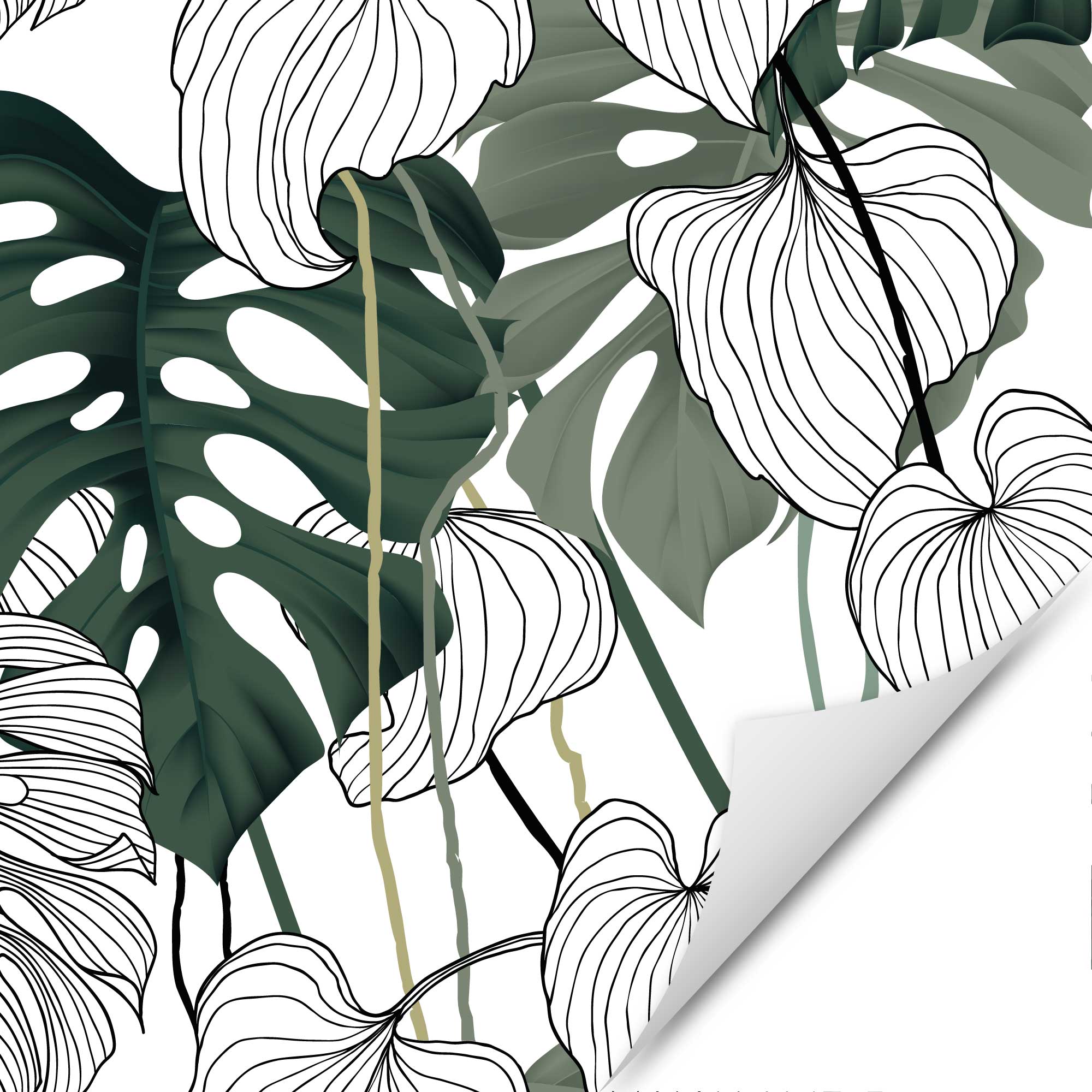 Selbstklebende Möbelfolie NEW RETRO BLÄTTERWALD 50cm x 140cm