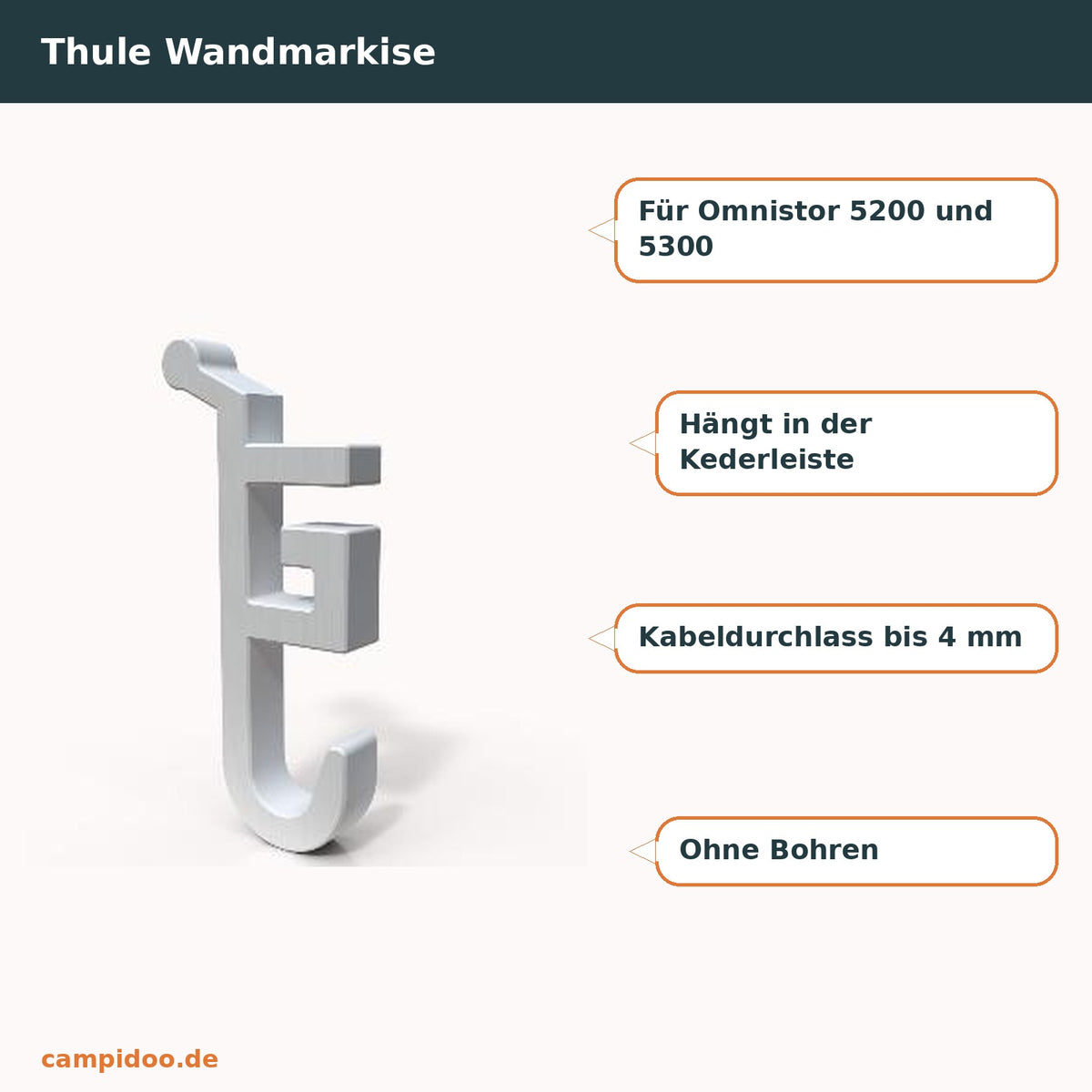 Markisenhaken für Thule Wandmarkise – Eigenschaften