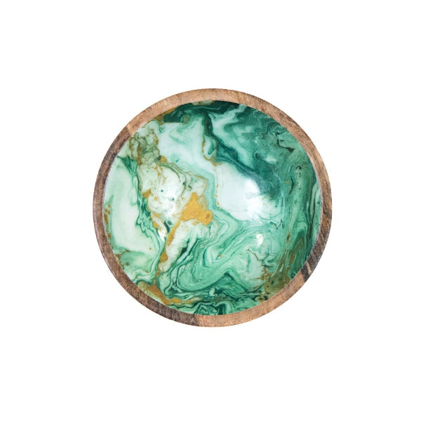 Mangoholz Schale "Marble Green"
