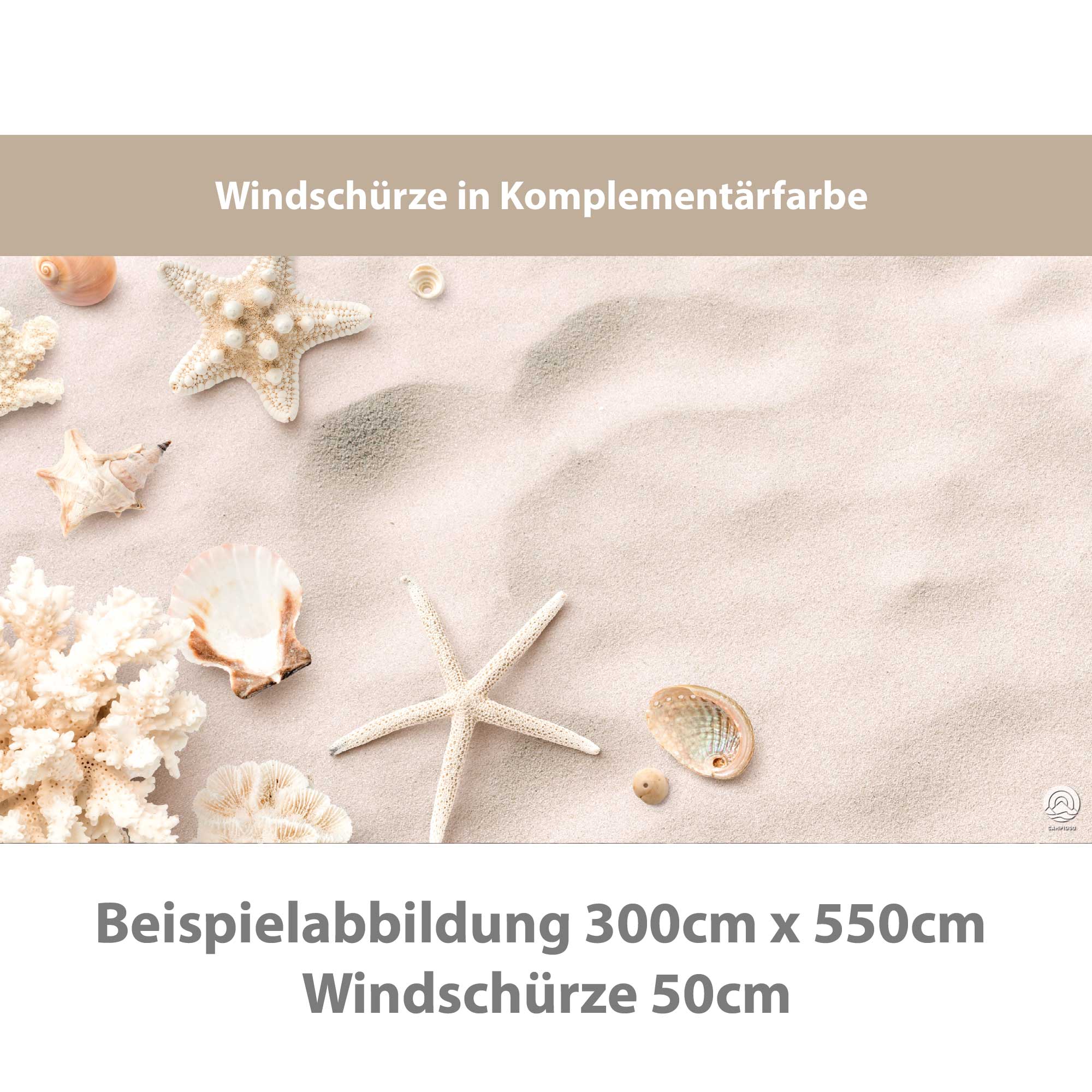 PREMIUM Vorzeltteppich mit abnehmbarer Windschürze - "Beach"