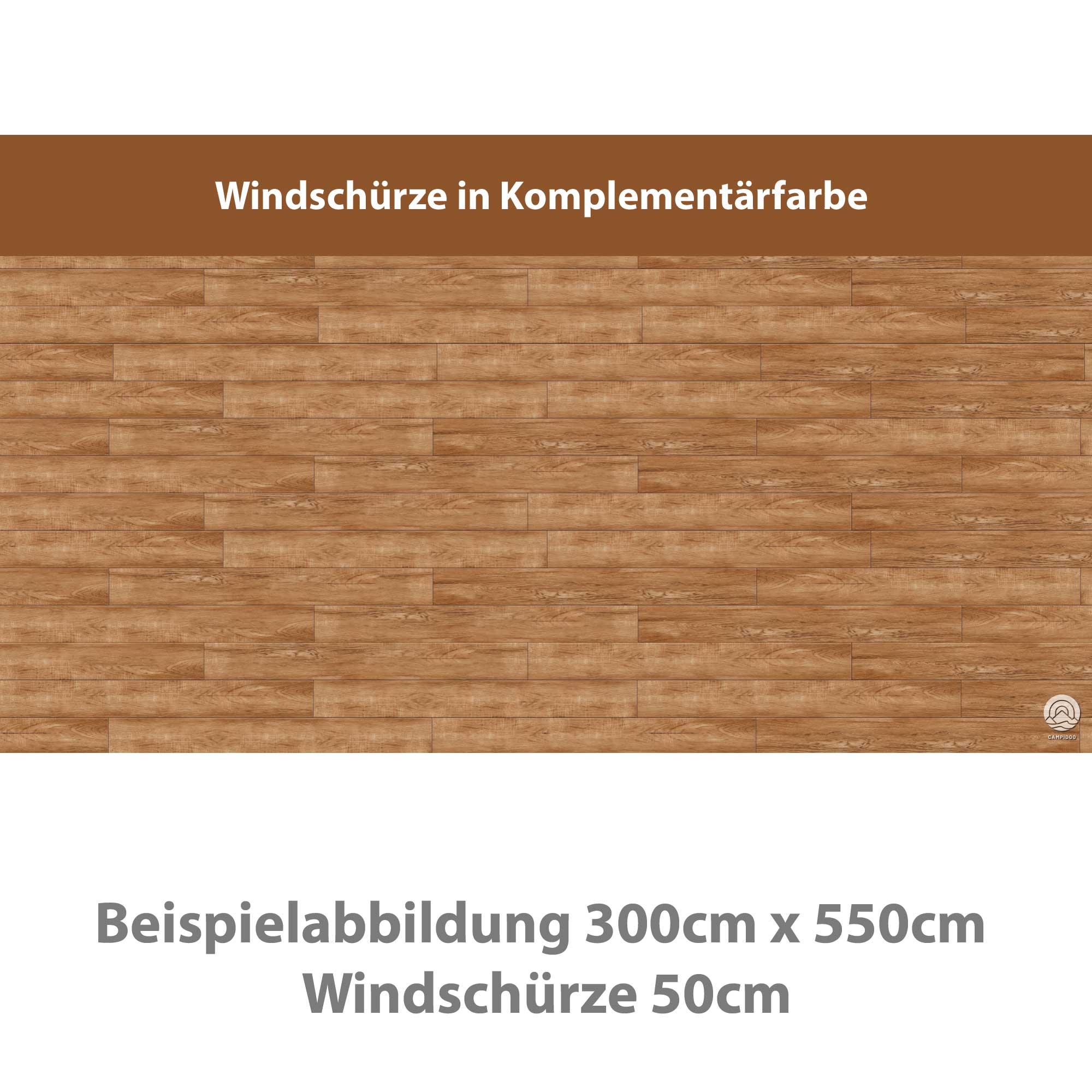 PREMIUM awning carpet with removable wind skirt - "Parquet"