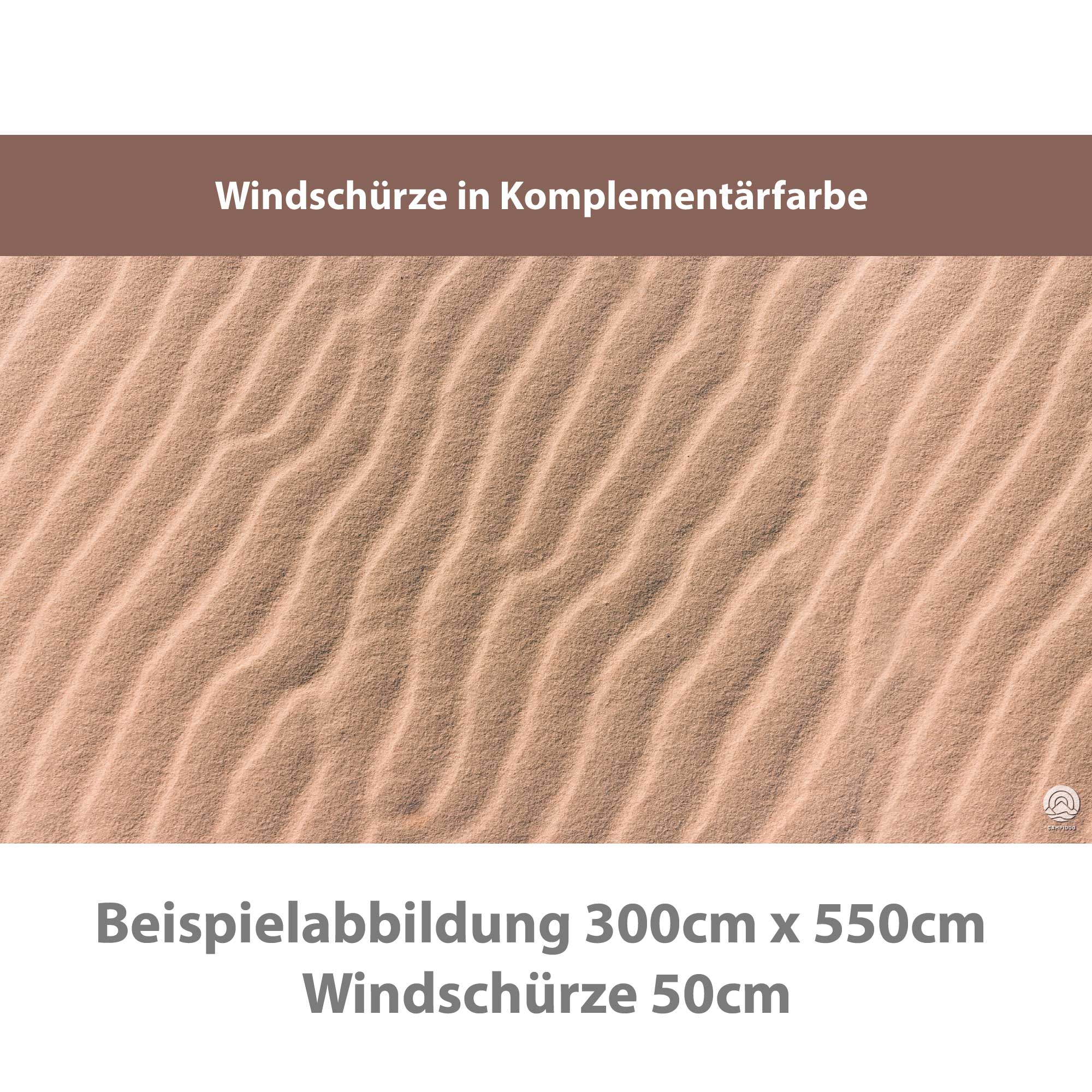 PREMIUM Vorzeltteppich mit abnehmbarer Windschürze - "Sand"