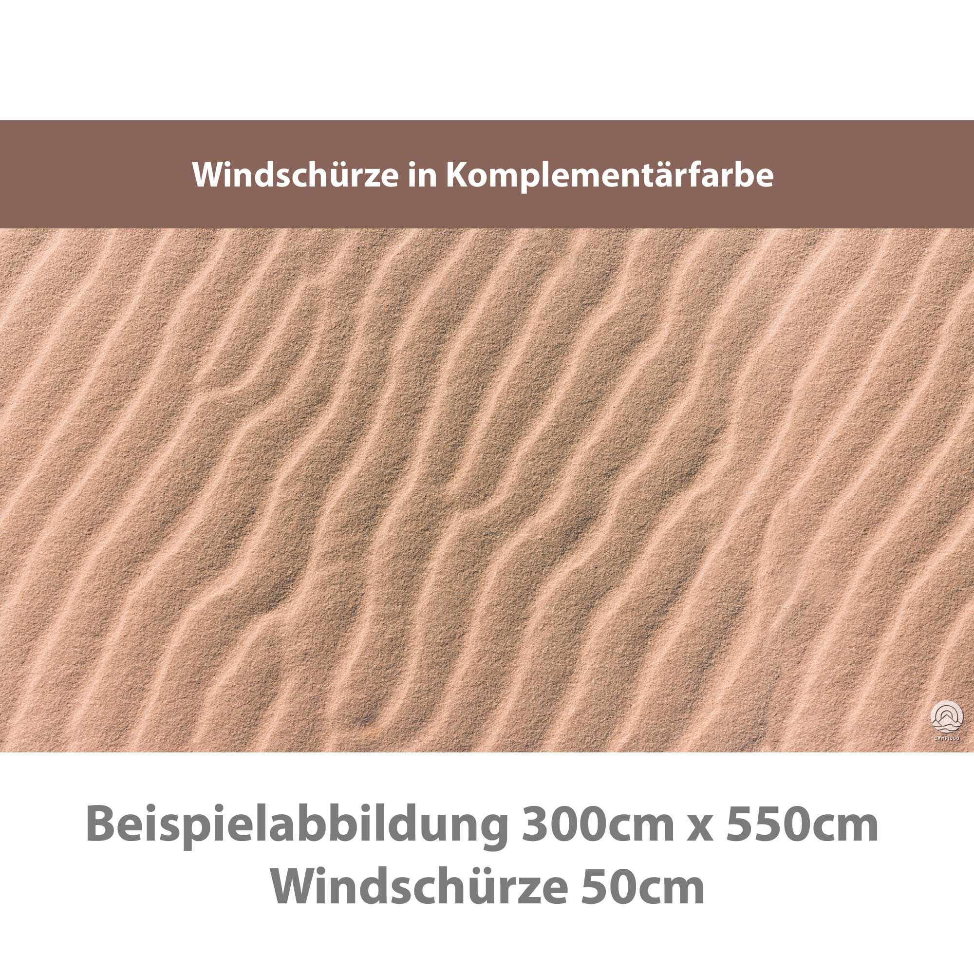 Zweiteiliger PVC Vorzeltteppich mit abnehmbarer Windschürze - "Sand"