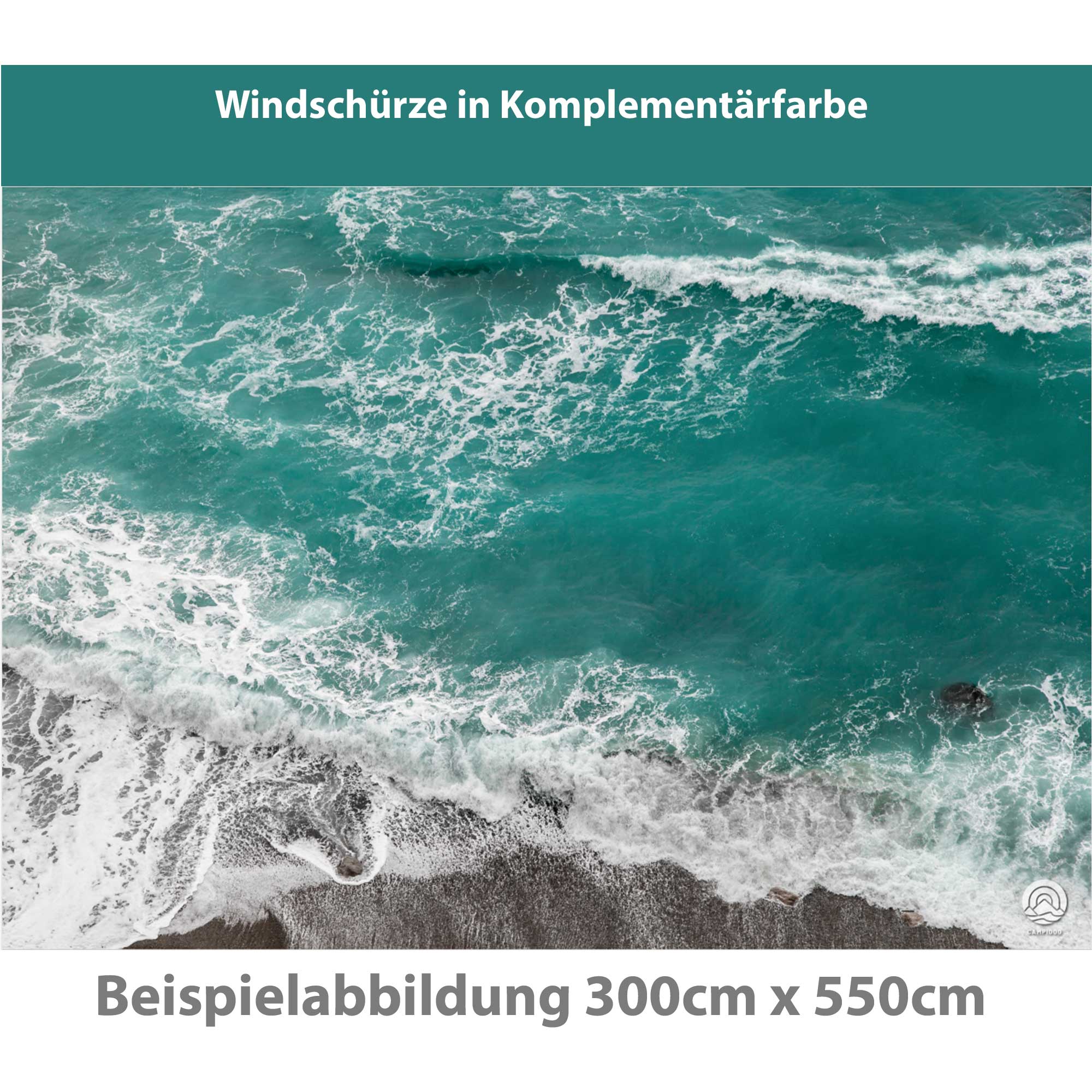 PREMIUM Vorzeltteppich mit abnehmbarer Windschürze - "Ocean"