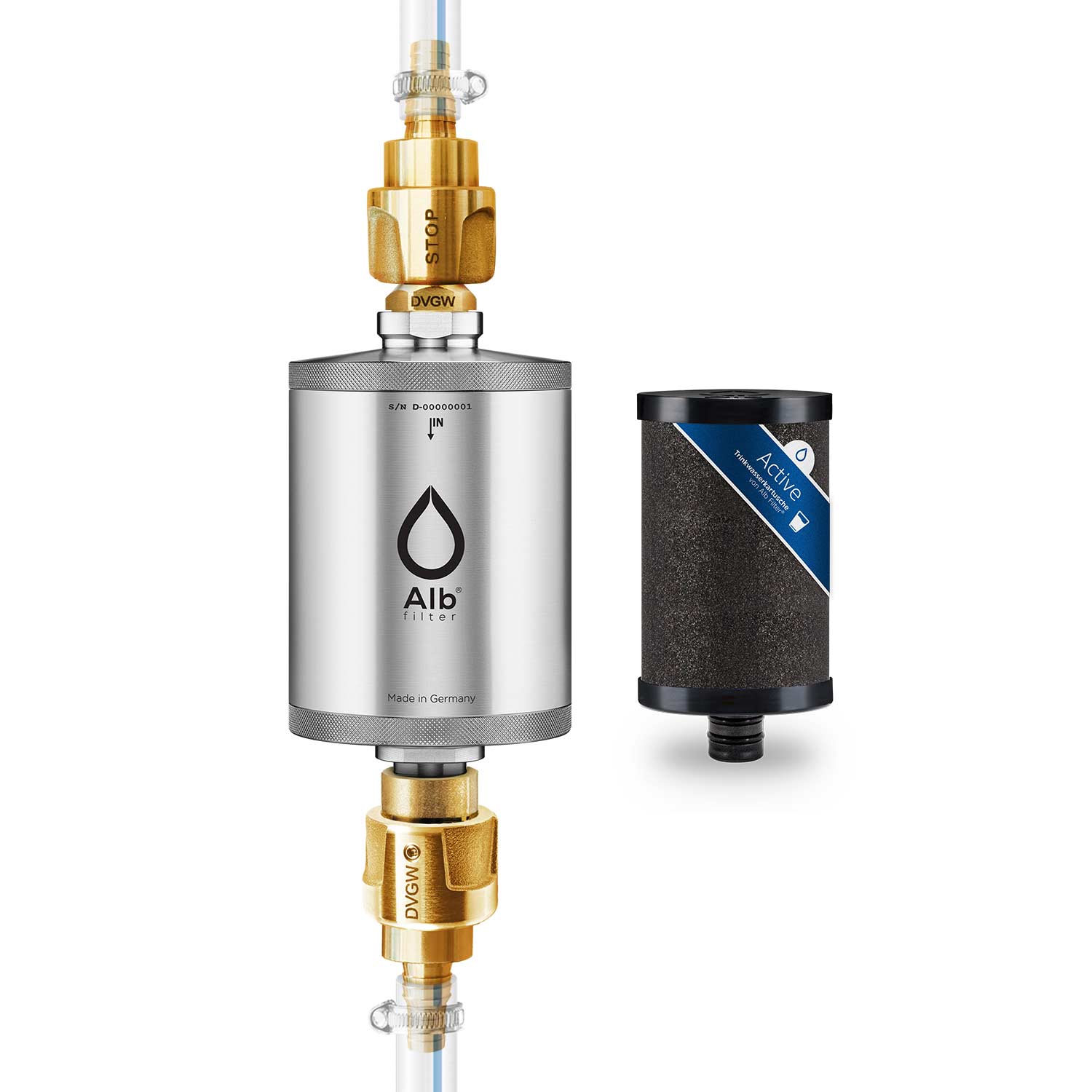 Alb Filter® TRAVEL Active Trinkwasserfilter - Festeinbau Edelstahl Natur